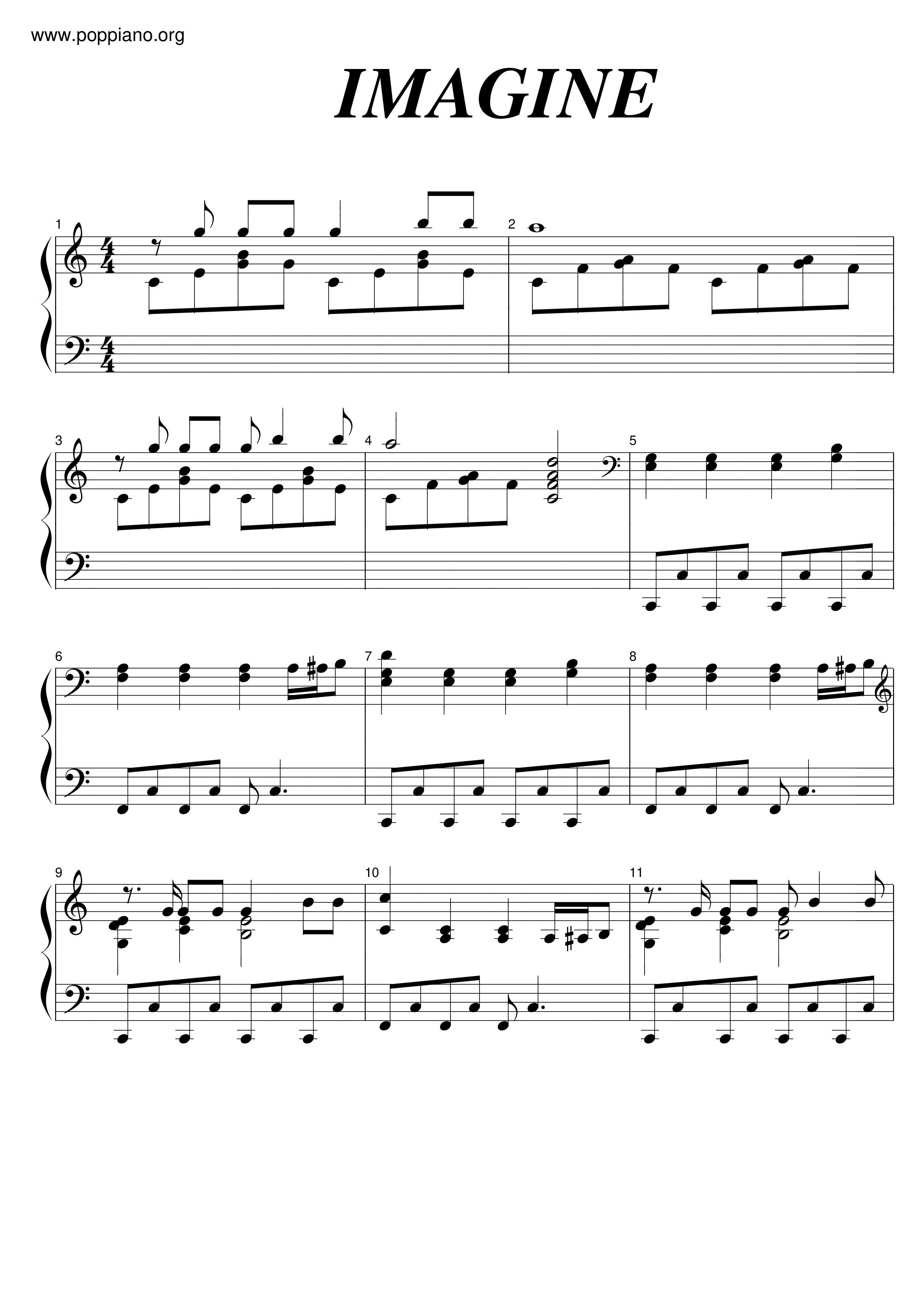 Imagine Sheet Music, John Lennon