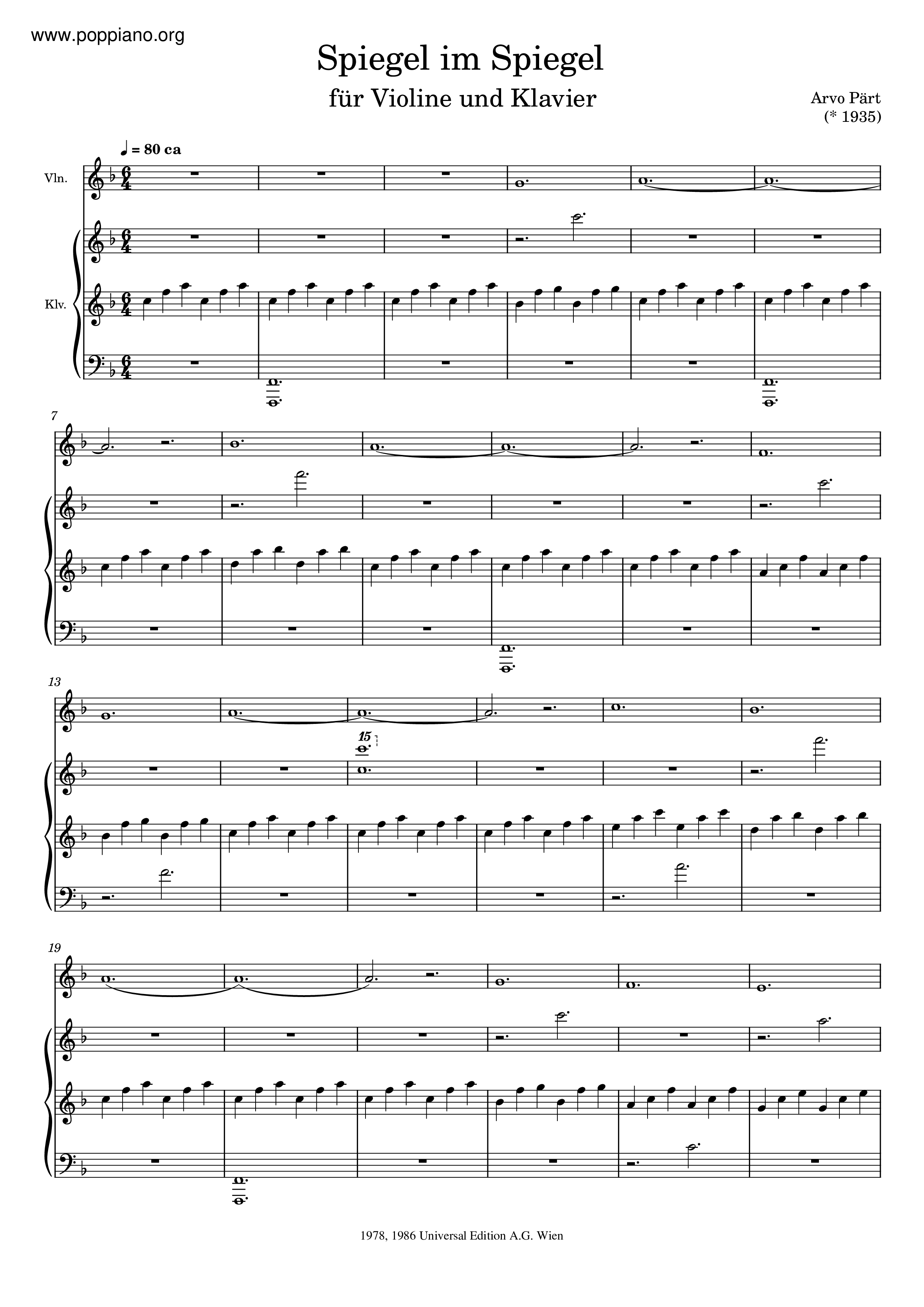 Spiegel Im Spiegel Score