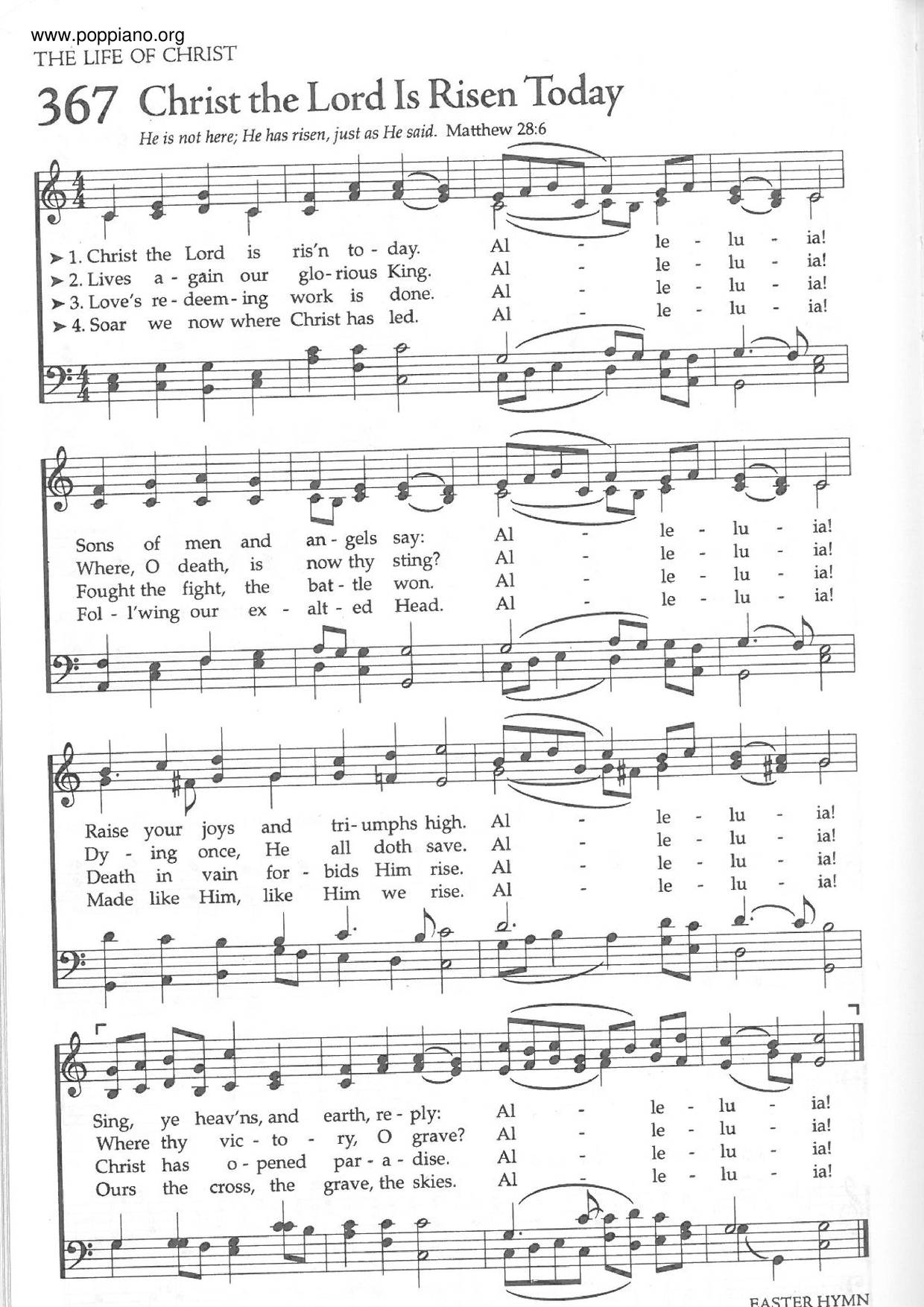 Christ The Lord Is Risen Today Score