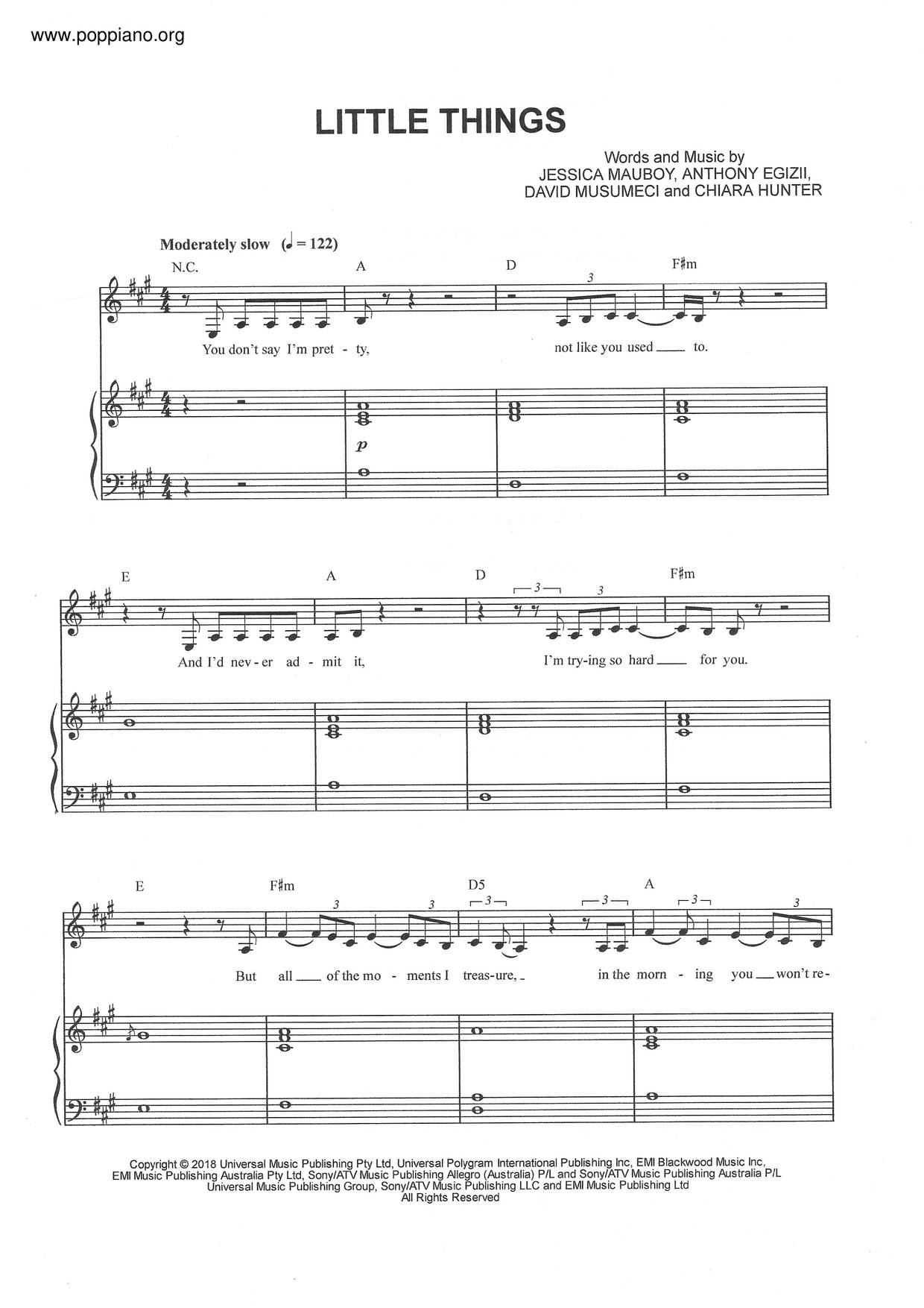 Little Things Score