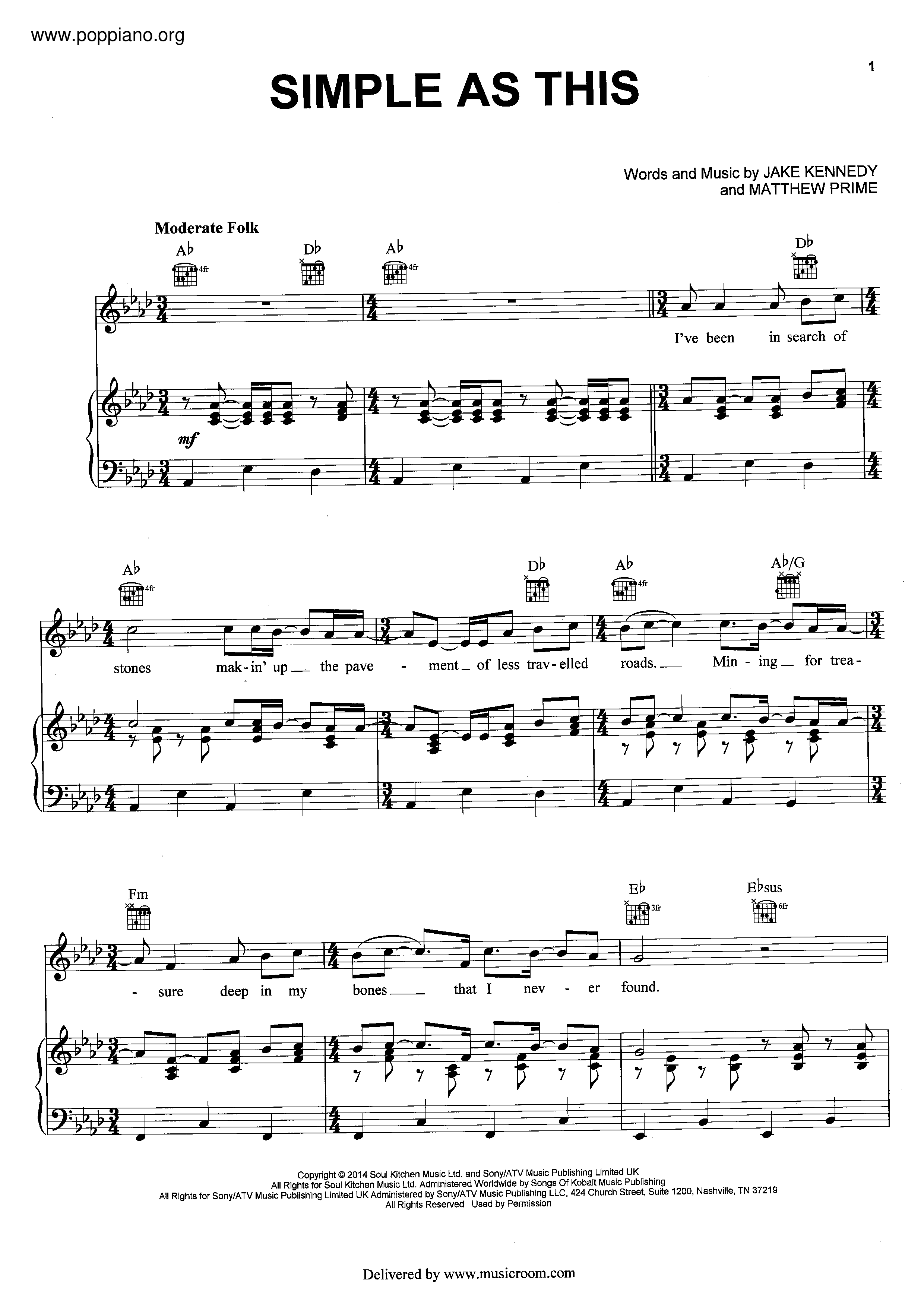 Simple As This Score