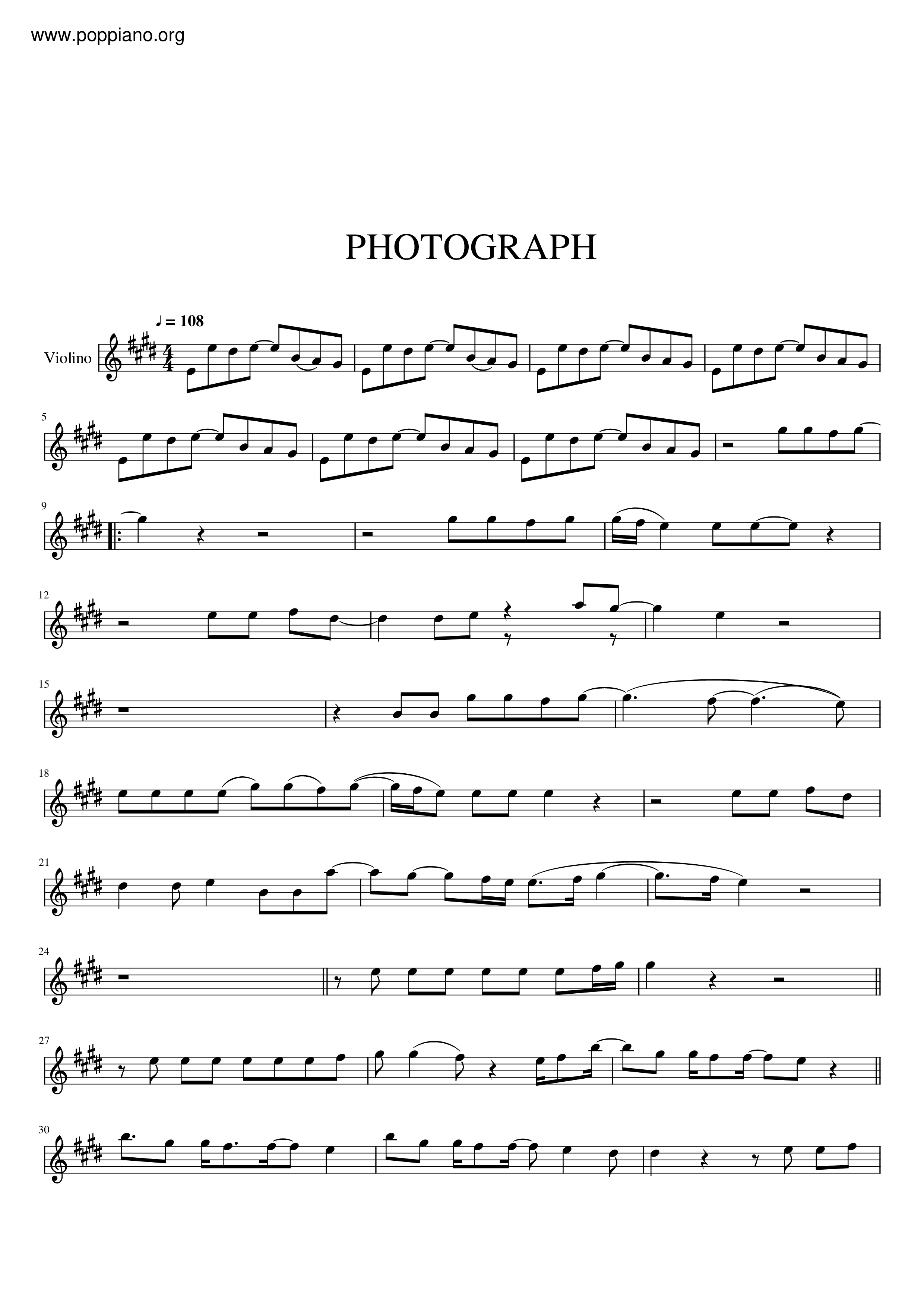 Photographピアノ譜