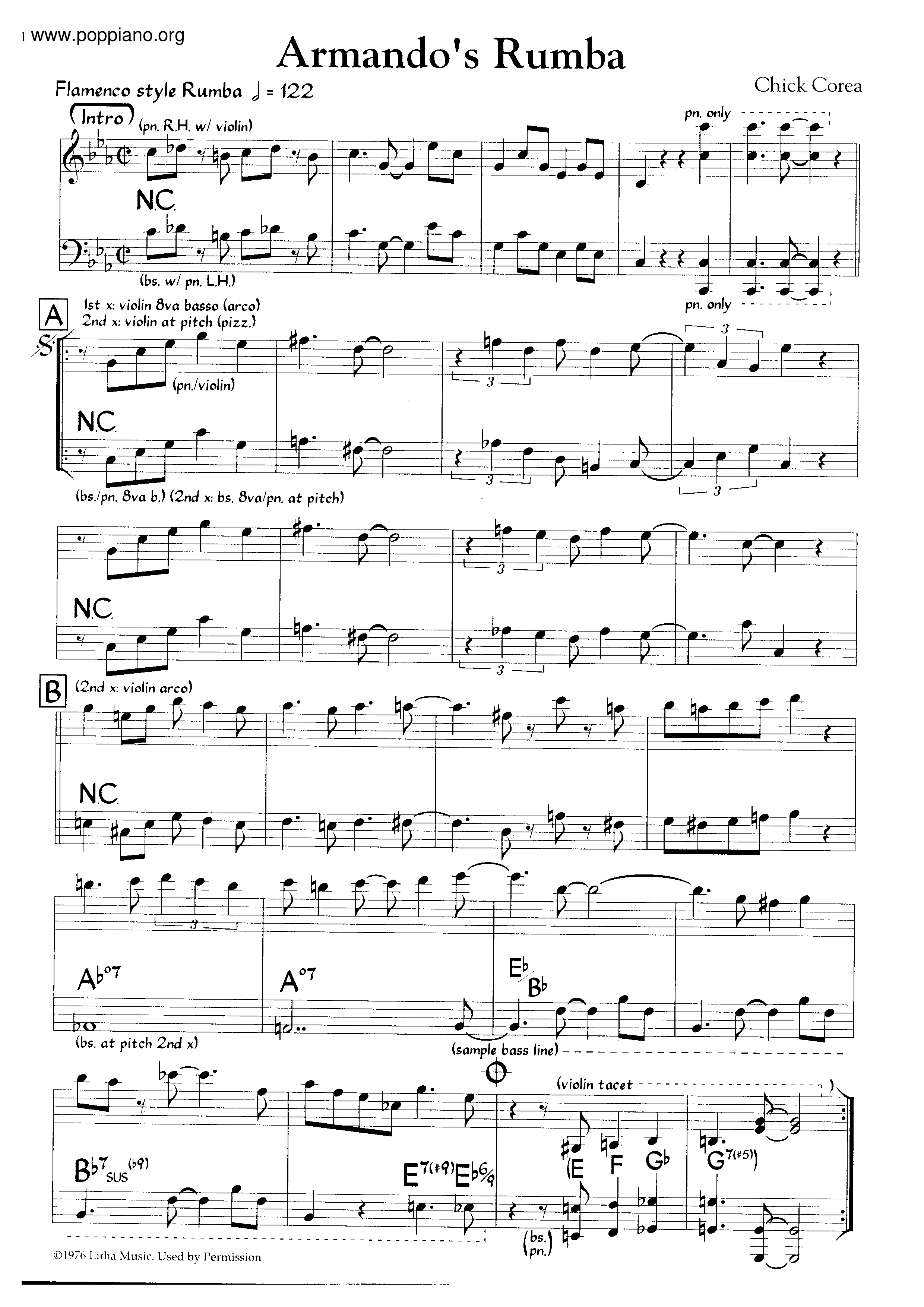 Armando's Rhumbaピアノ譜