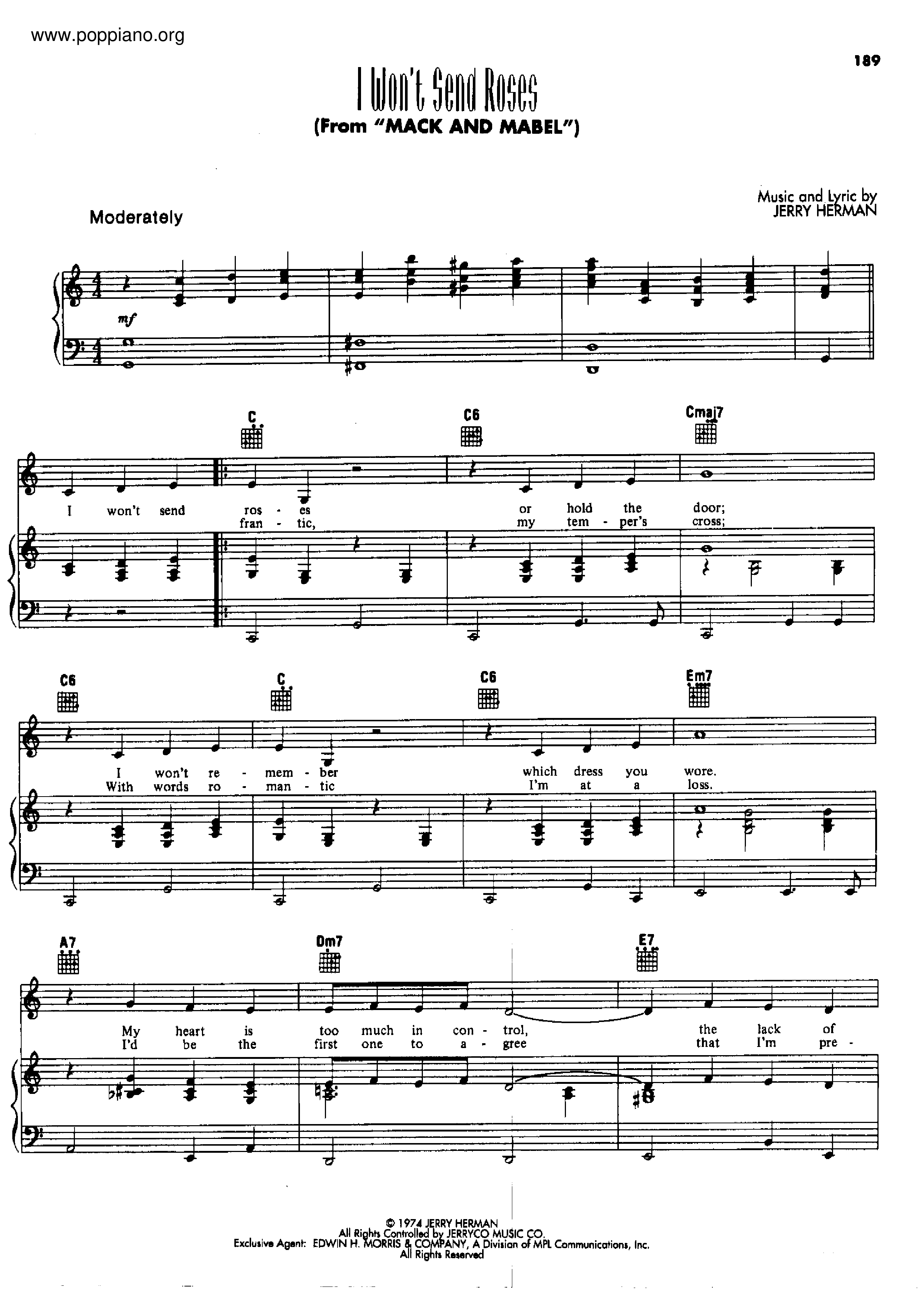 Jerry Herman I Won t Send Roses Sheet Music Pdf Free Score Download jerry-herman-i-won-t-send-roses-sheet-music-pdf-free-score-download
