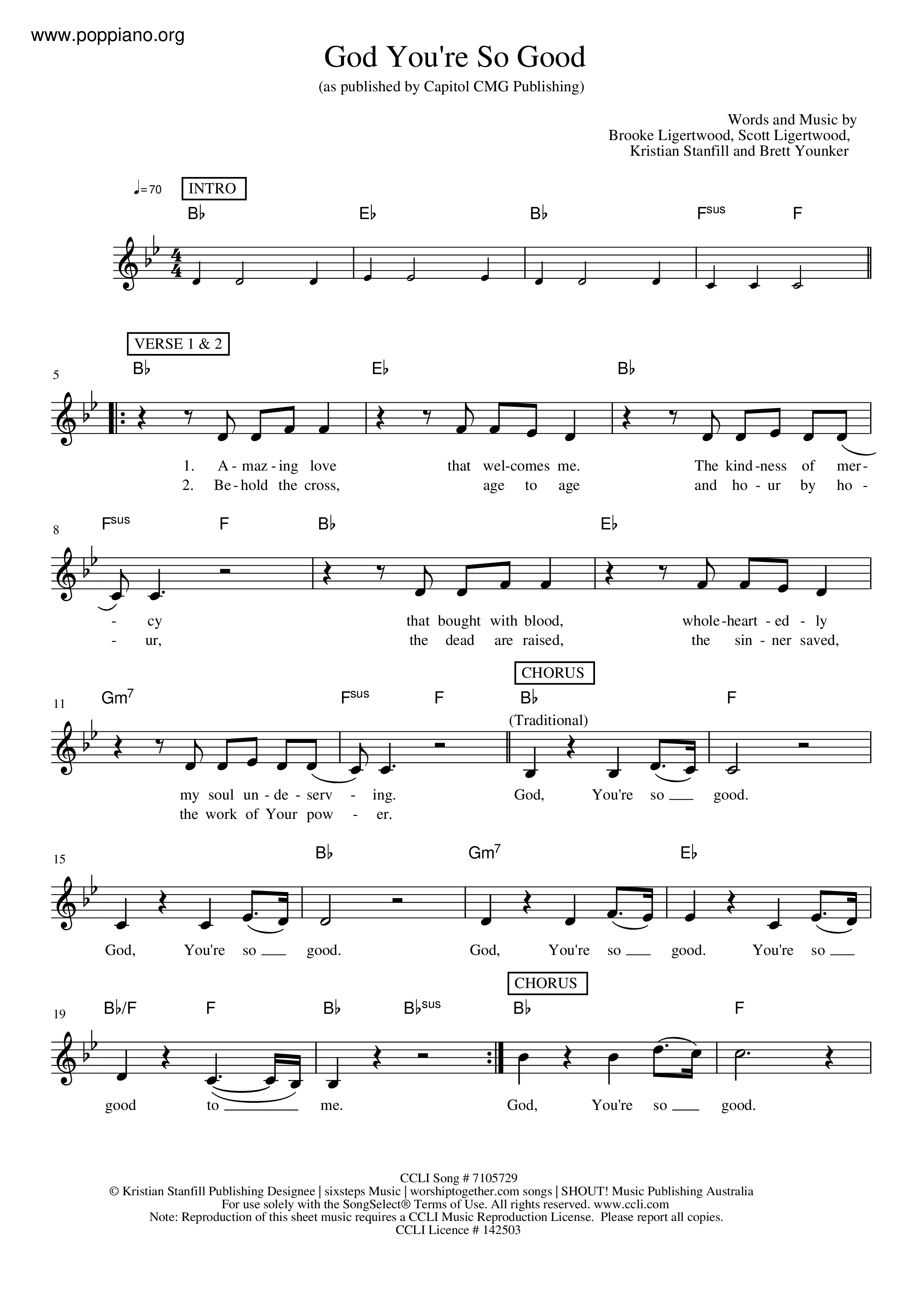 God You're So Good Score