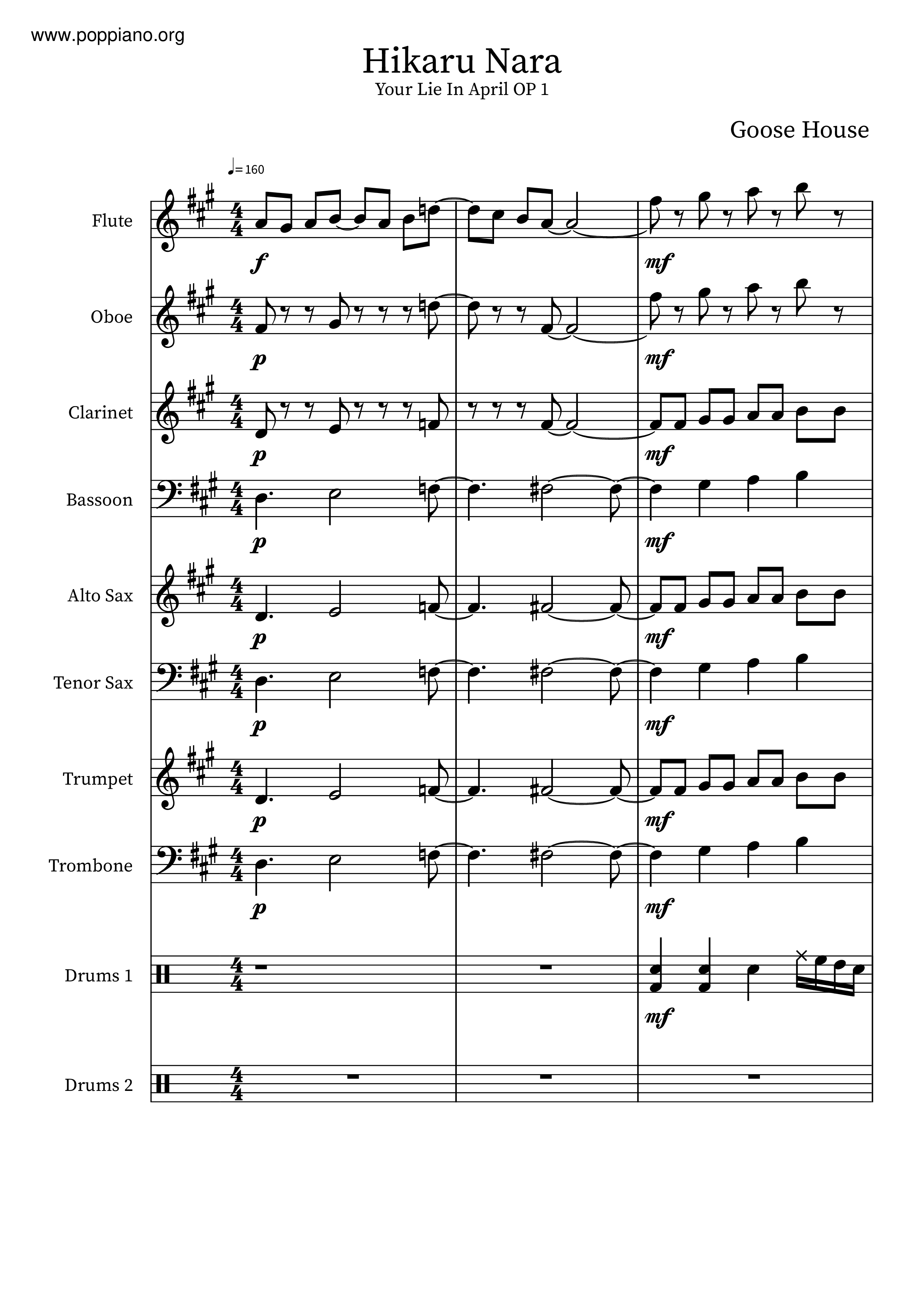 Hikaru Nara  光るなら - Goose house (SSAA) Sheet music for Piano