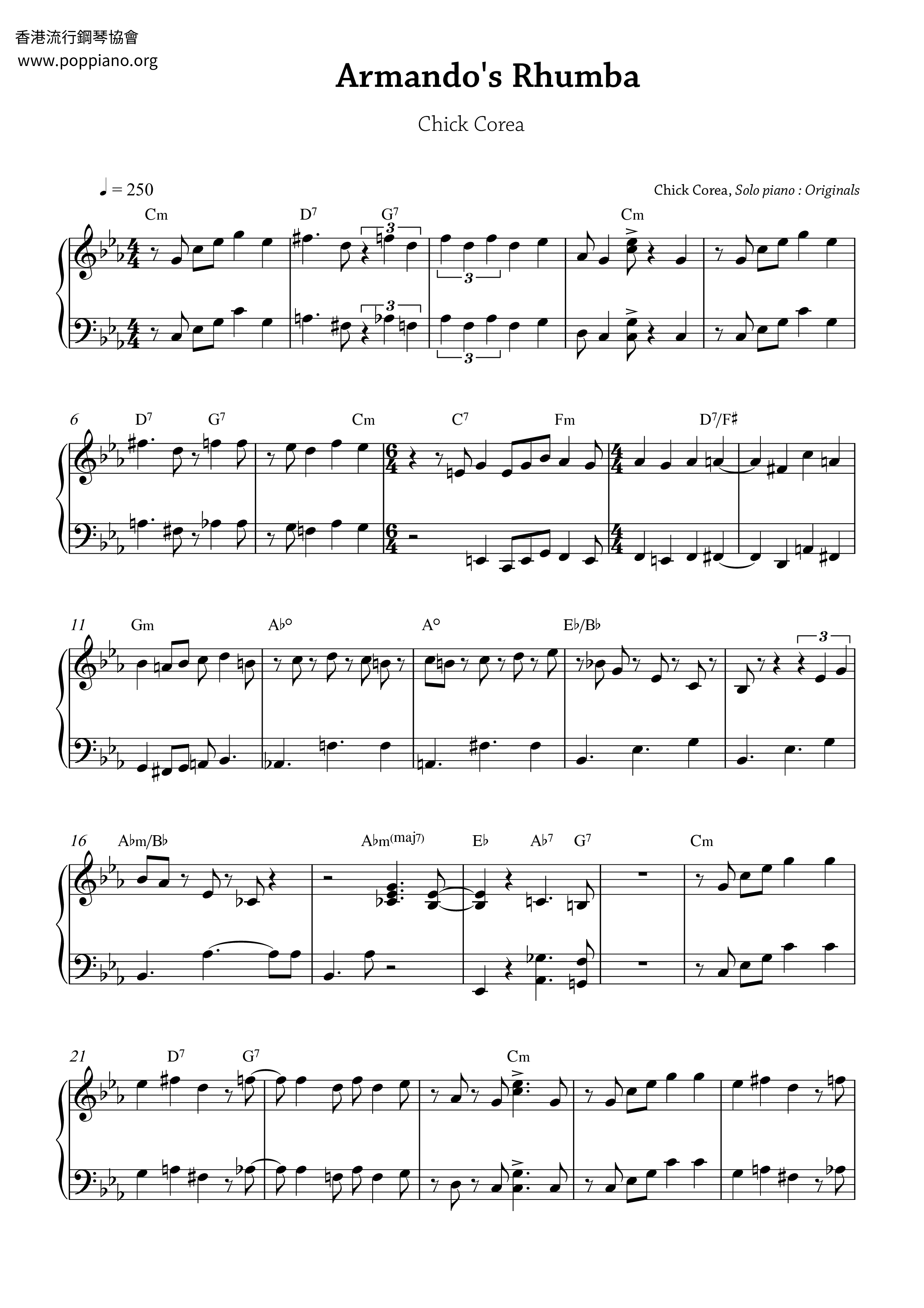 Armando's Rhumba Score