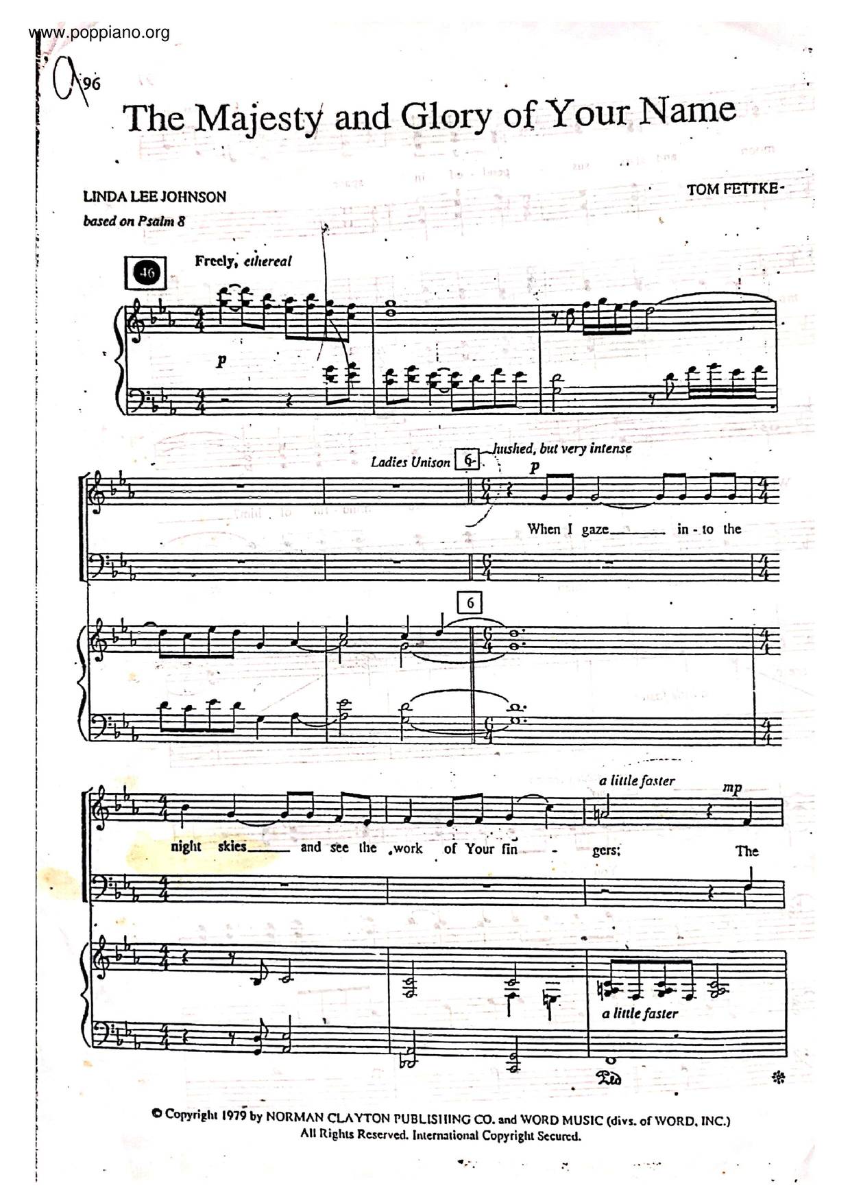 The Majesty And Glory Of Your Name Score