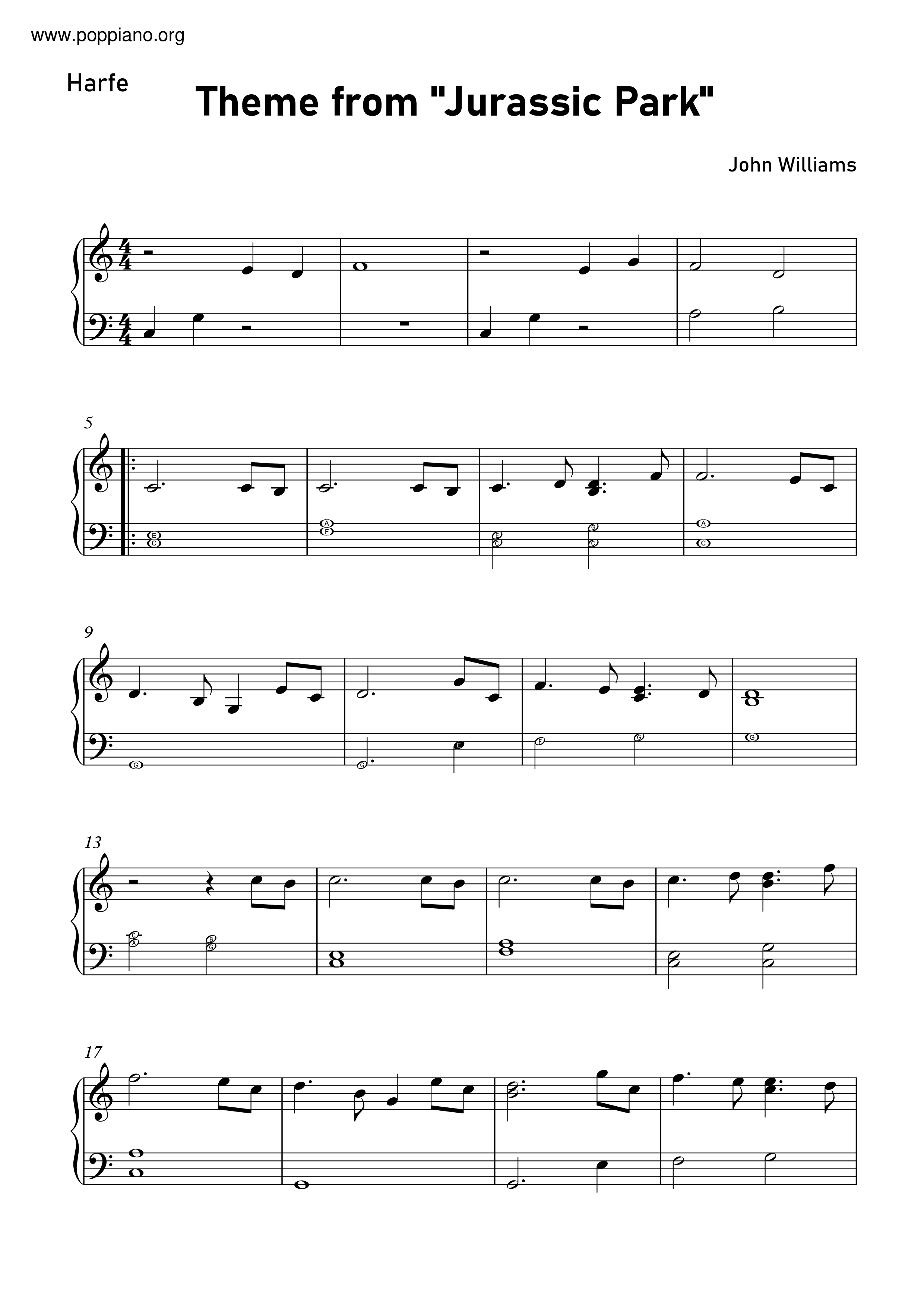 Jurassic Park Theme Score