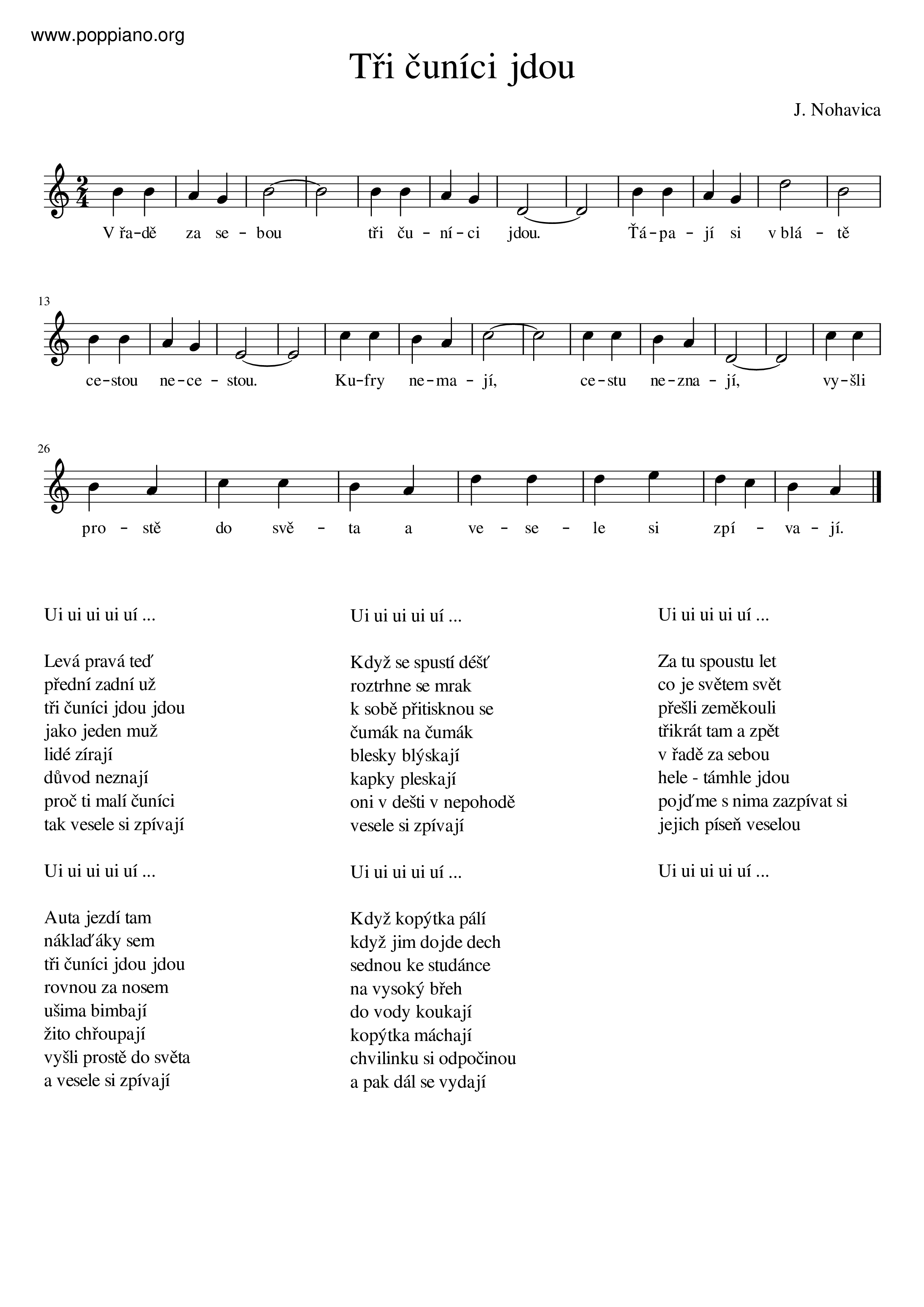 Tři Čuníci Jdou Score