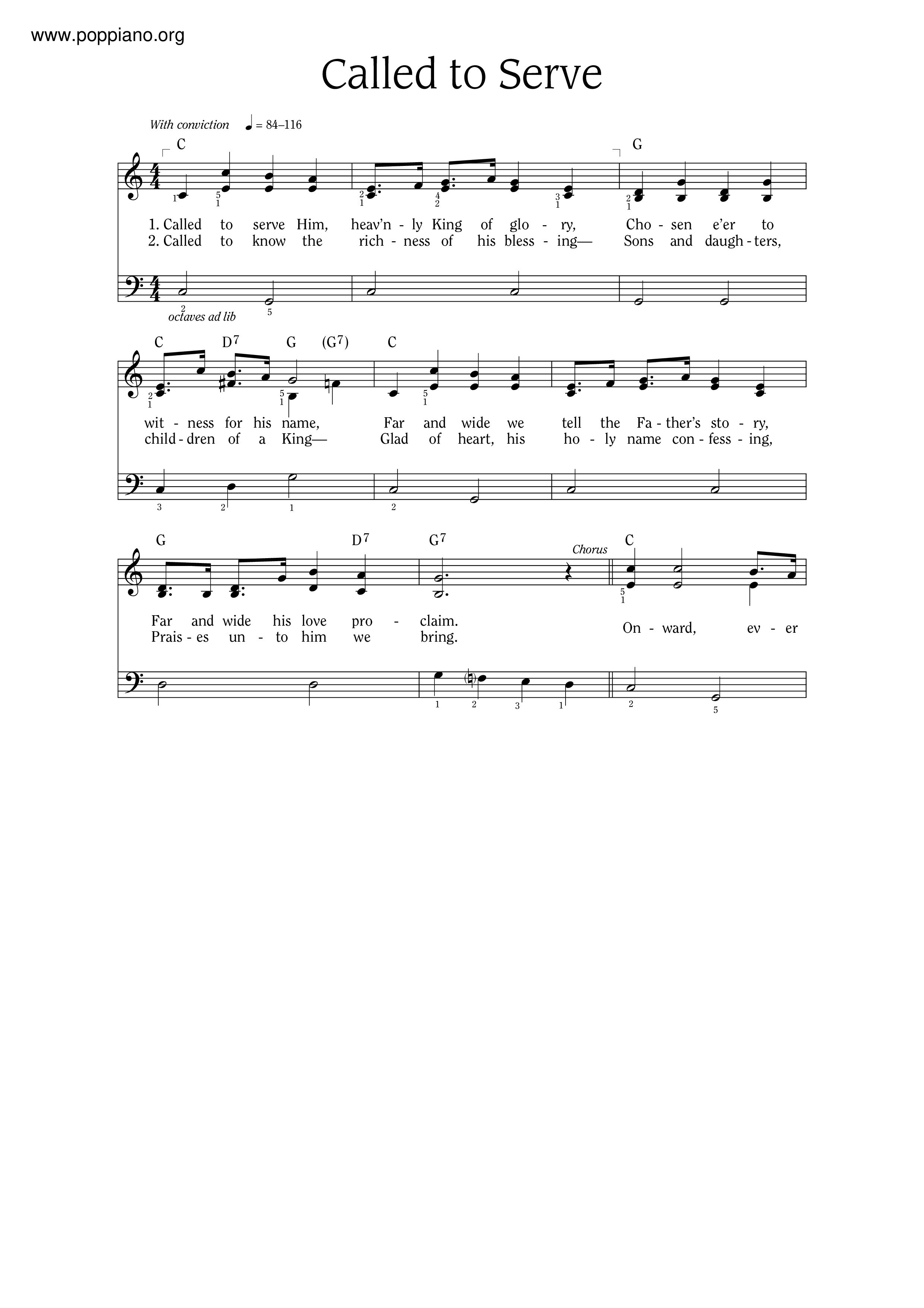 Called To Serve Score