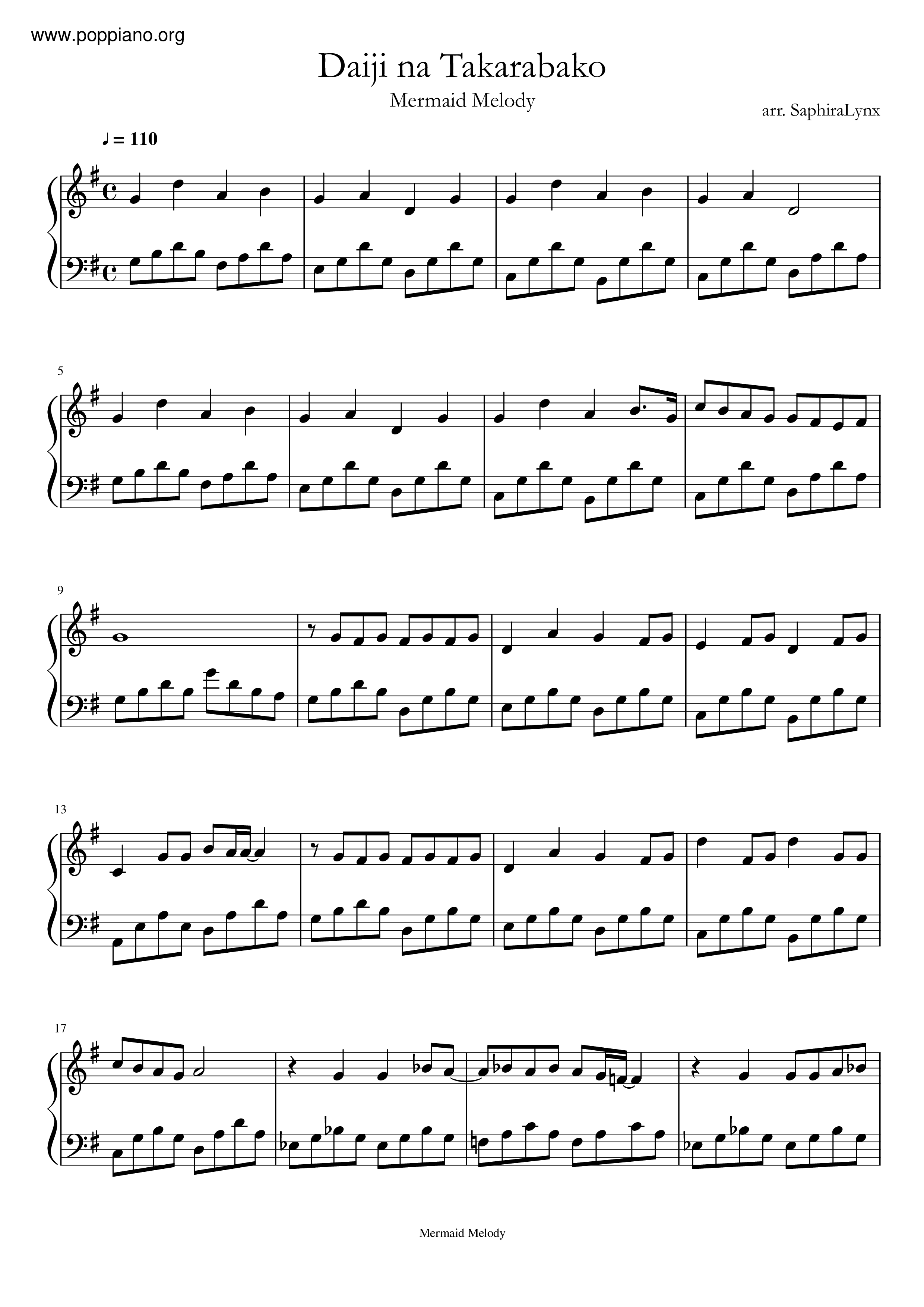 Daiji Na Takarabako Score