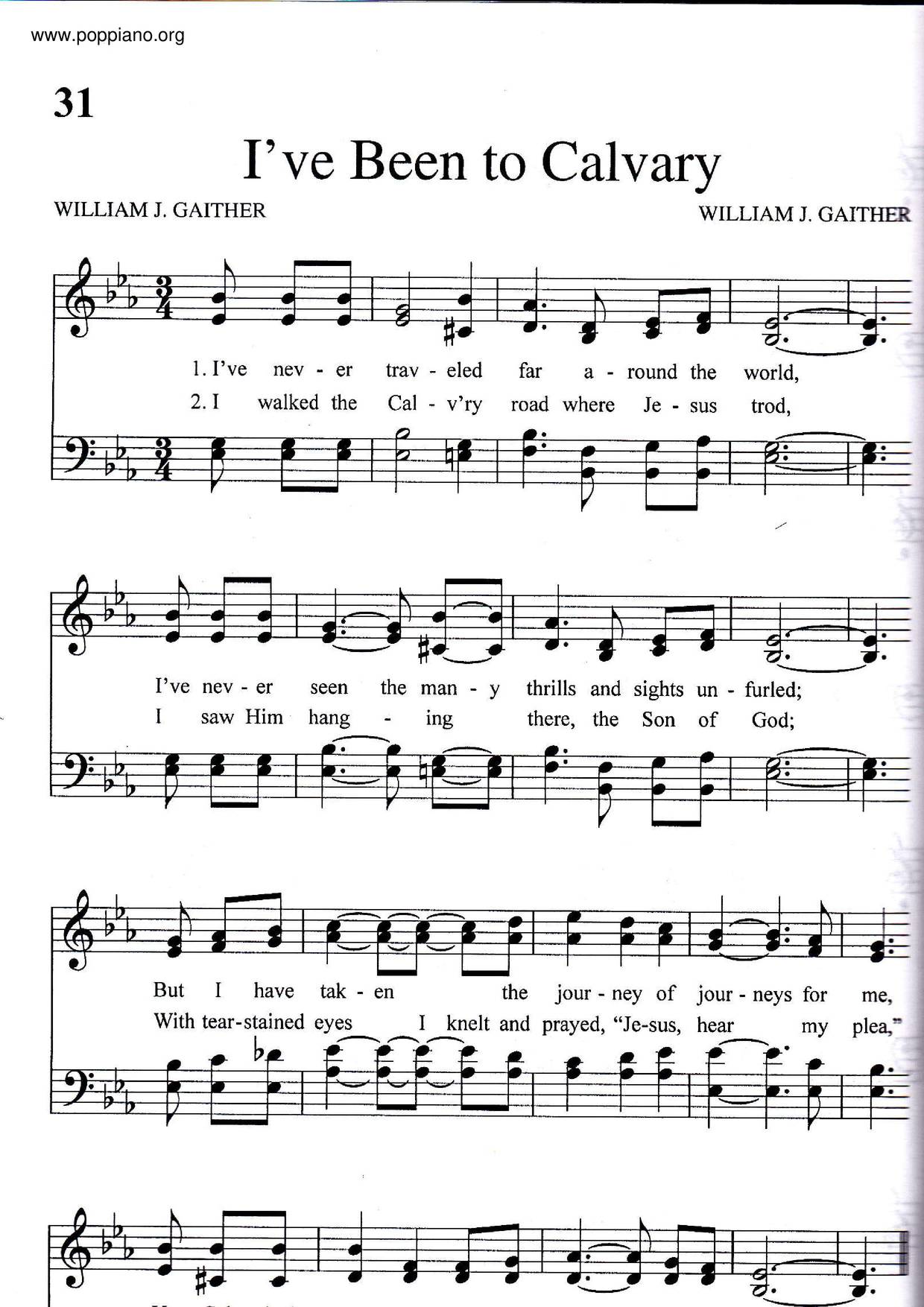 I've Been To Calvary Score