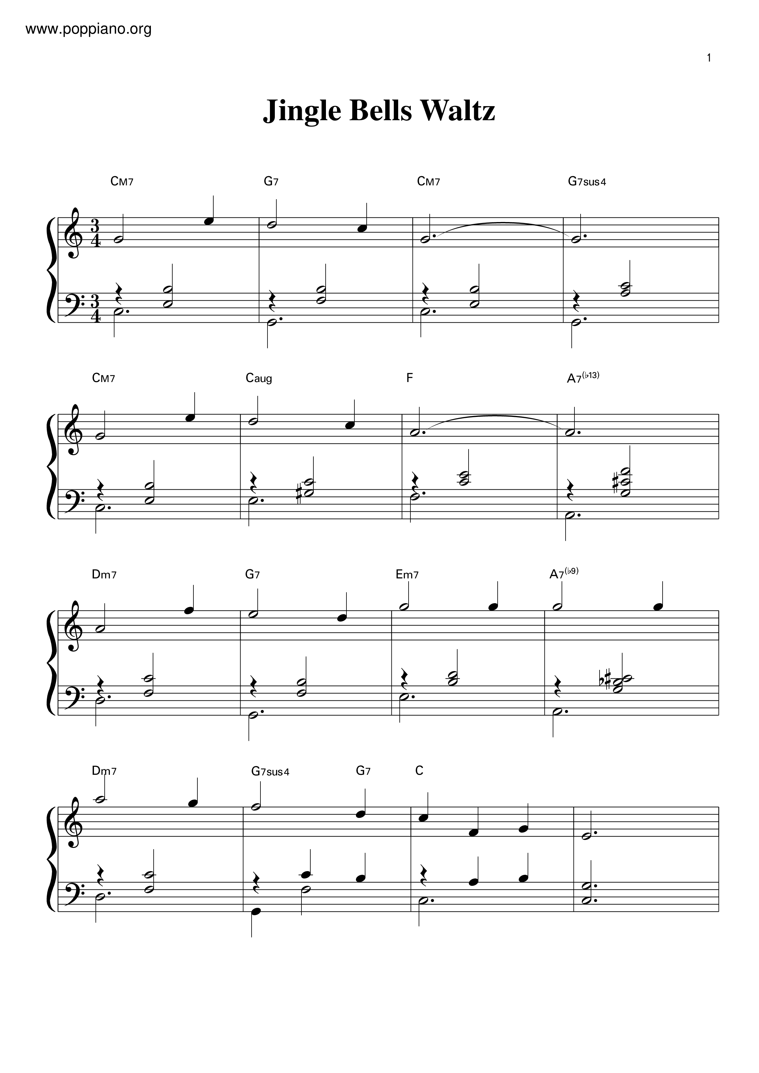 Jingle Bells Waltzピアノ譜