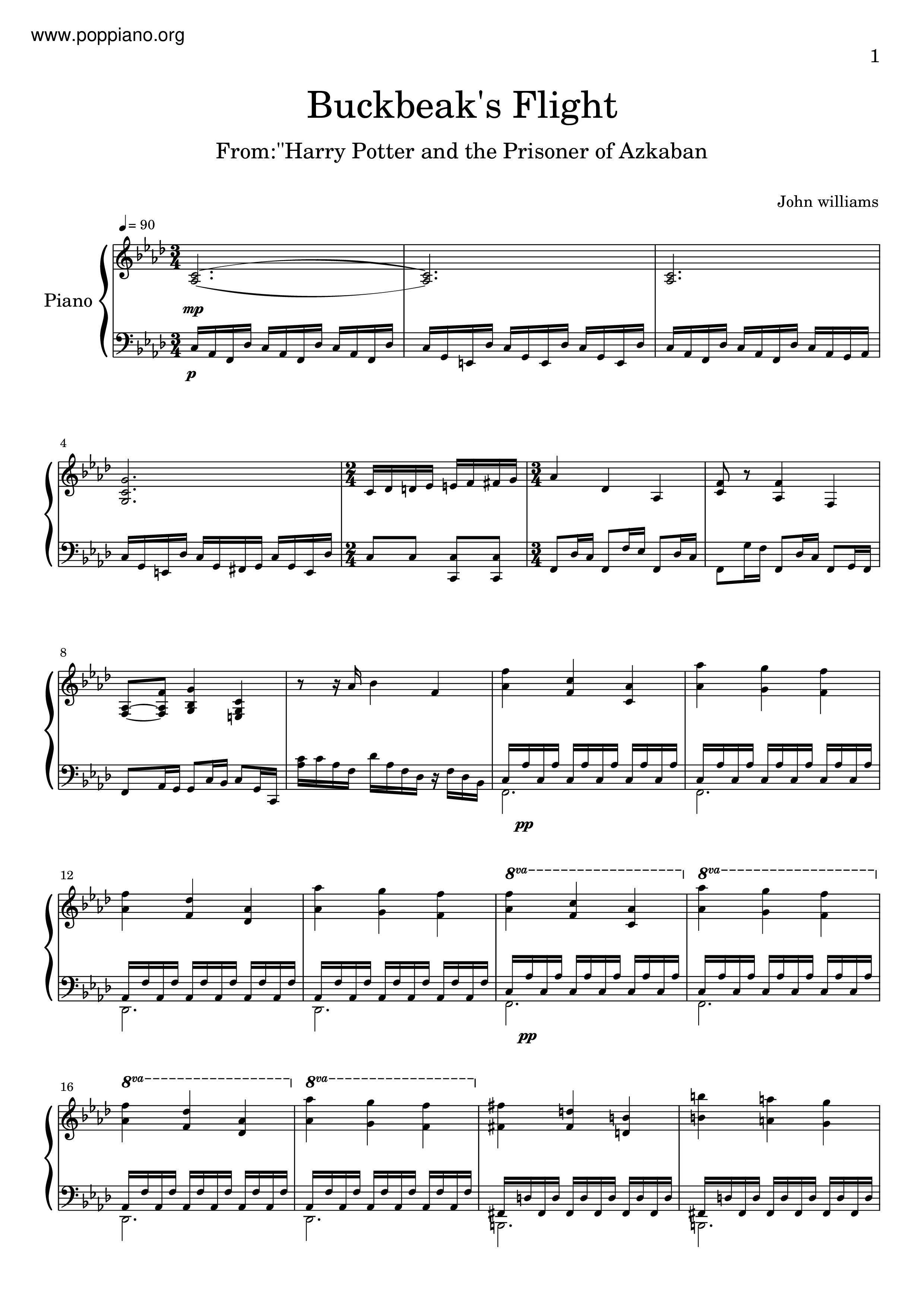 Harry Potter - Buckbeak's Flightピアノ譜