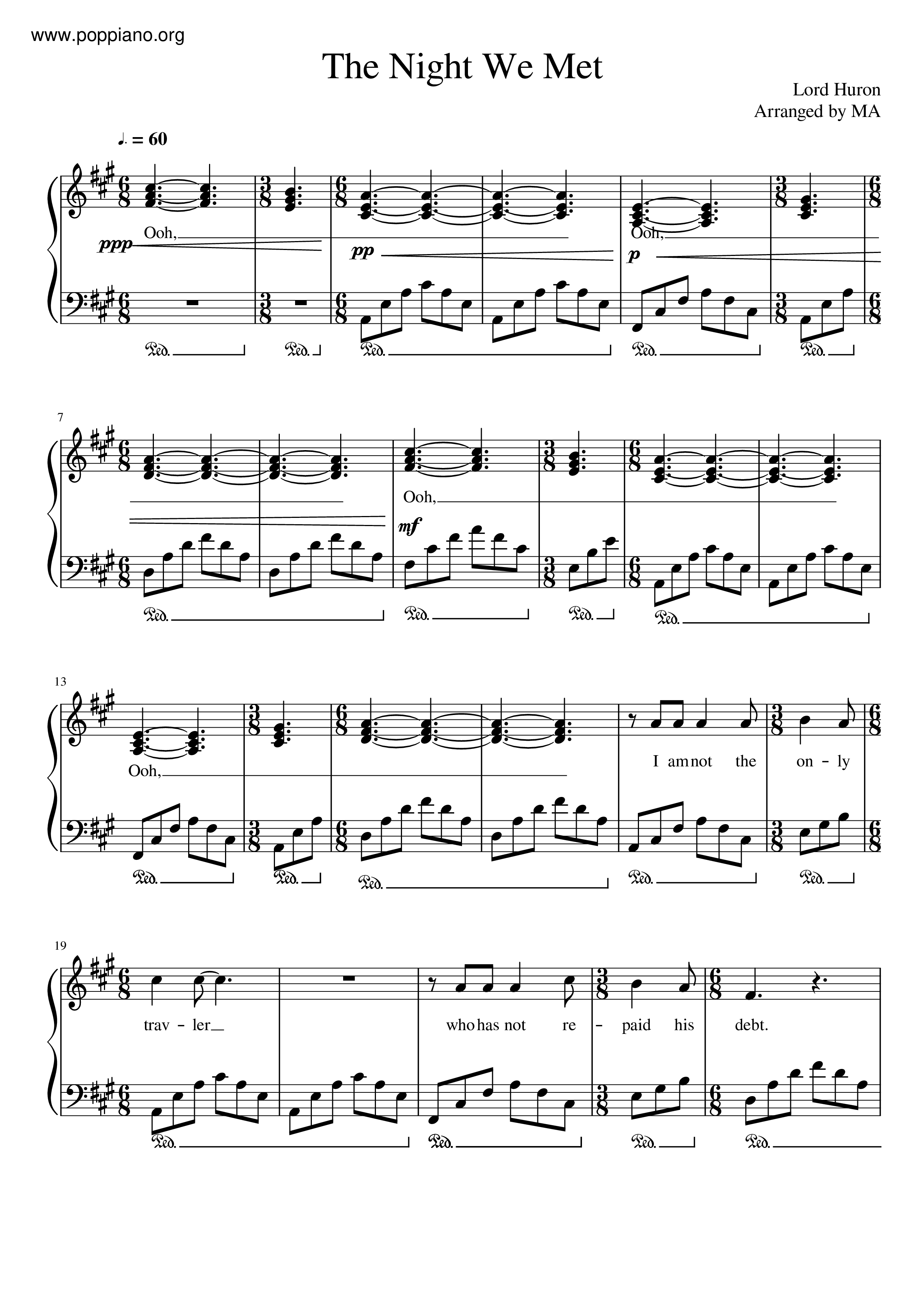 The Night We Met Score
