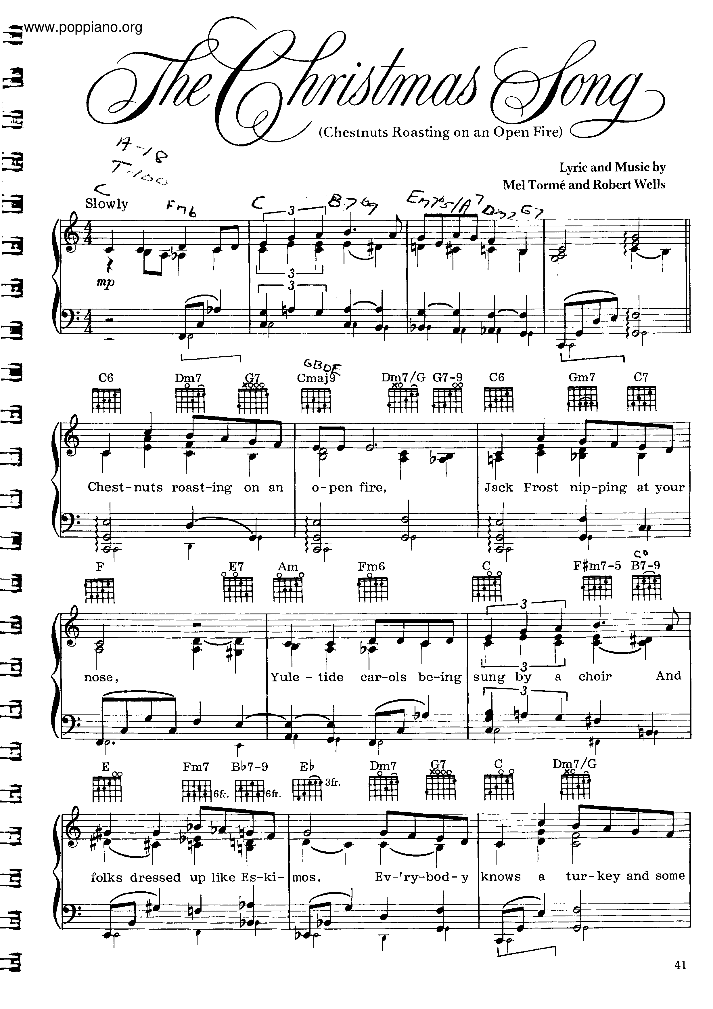 The Christmas Songピアノ譜