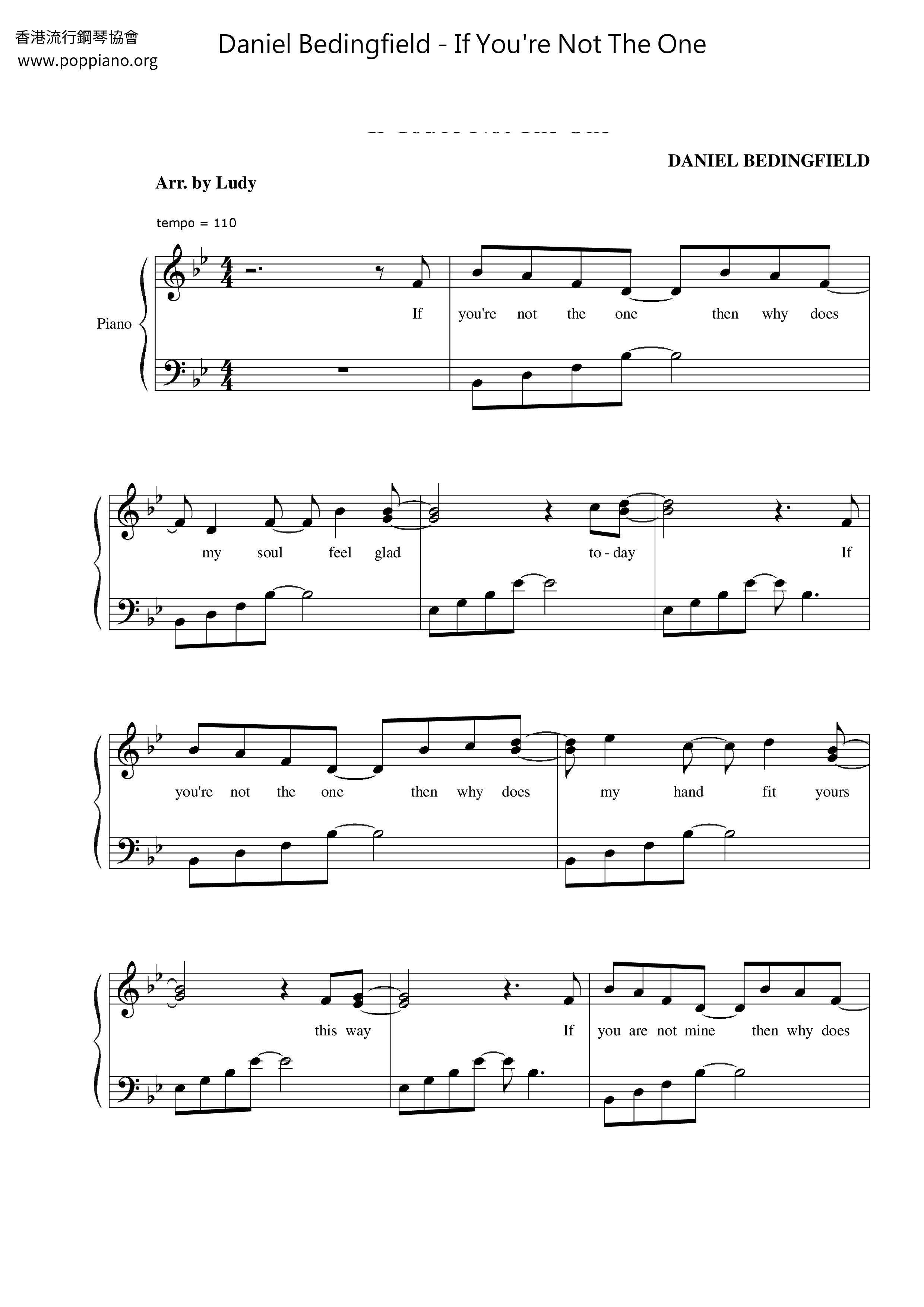 If You're Not The One Score