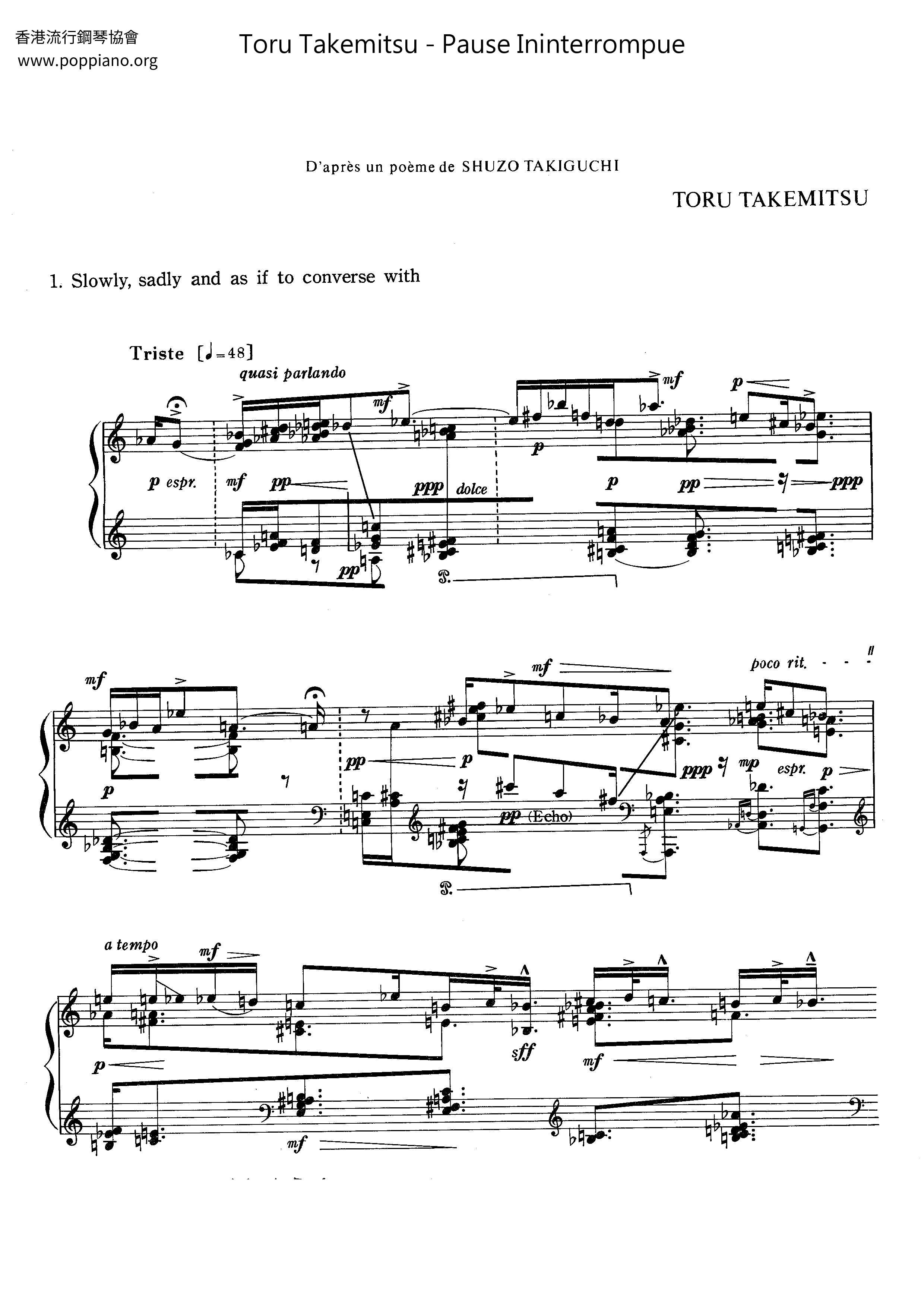 toru-takemitsu-pause-ininterrompue-sheet-music-pdf-free-score-download