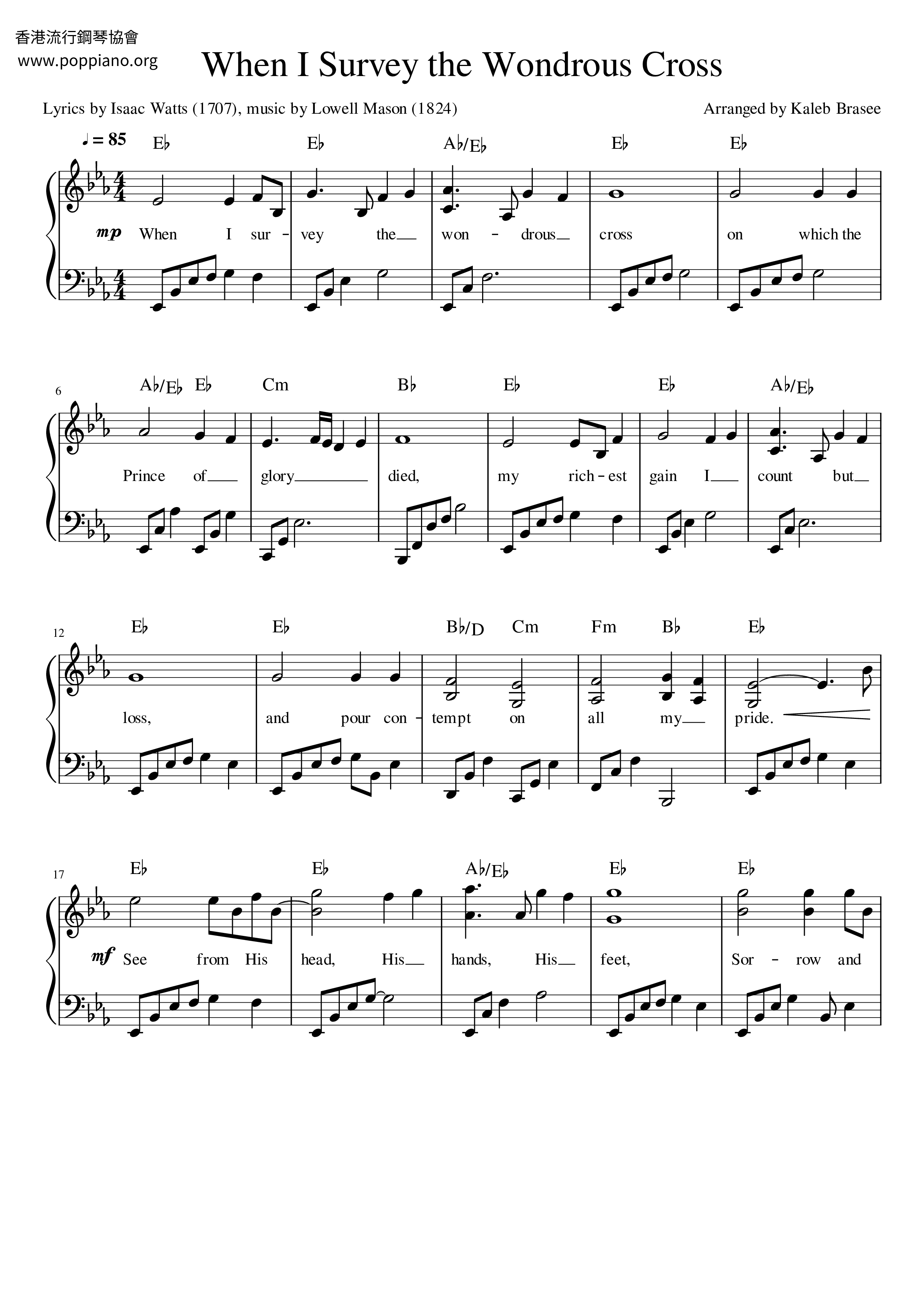 When I Survey The Wondrous Cross Score