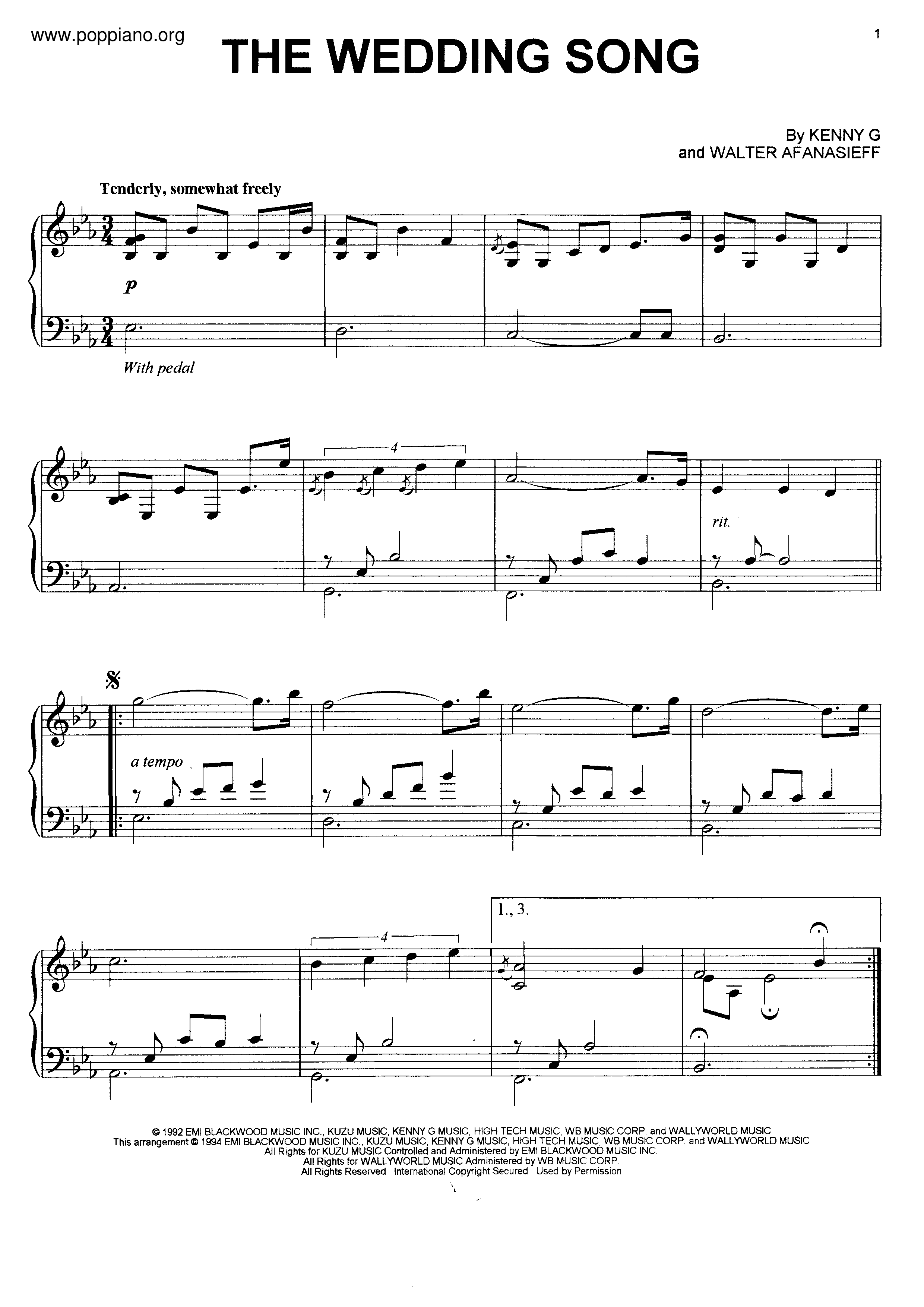 The Wedding Song Score