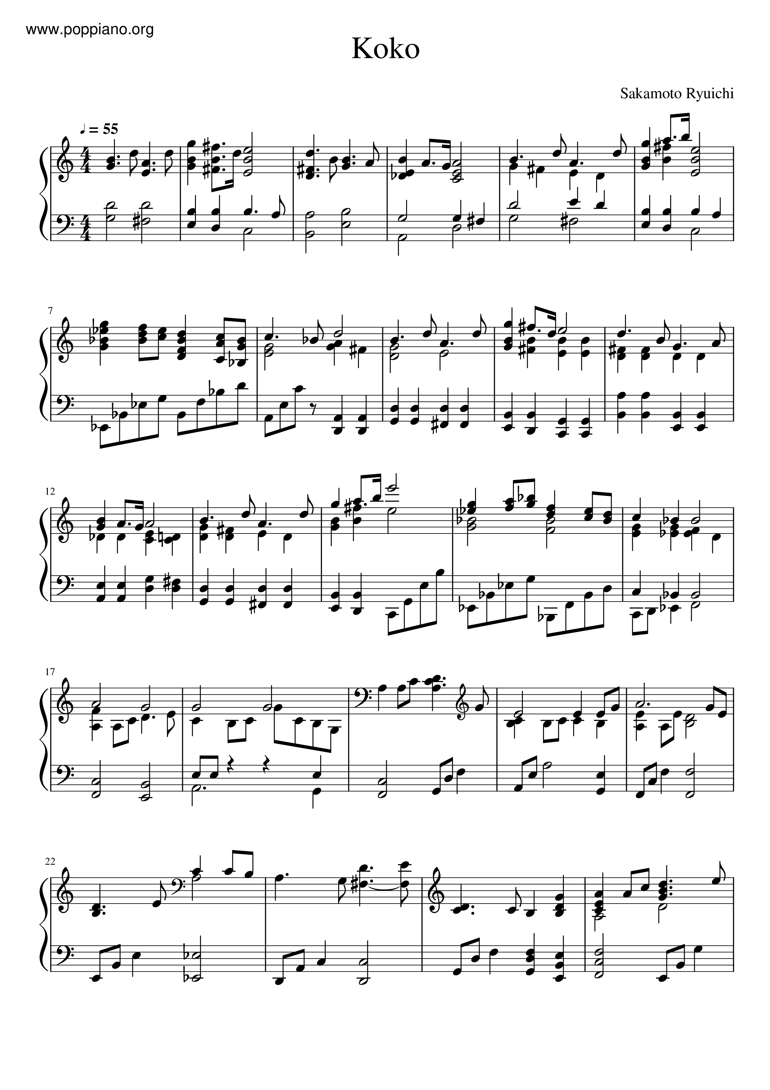 ☆ One Piece-海賊王 - Kokoro No Chizu Sheet Music pdf, - Free Score Download ☆