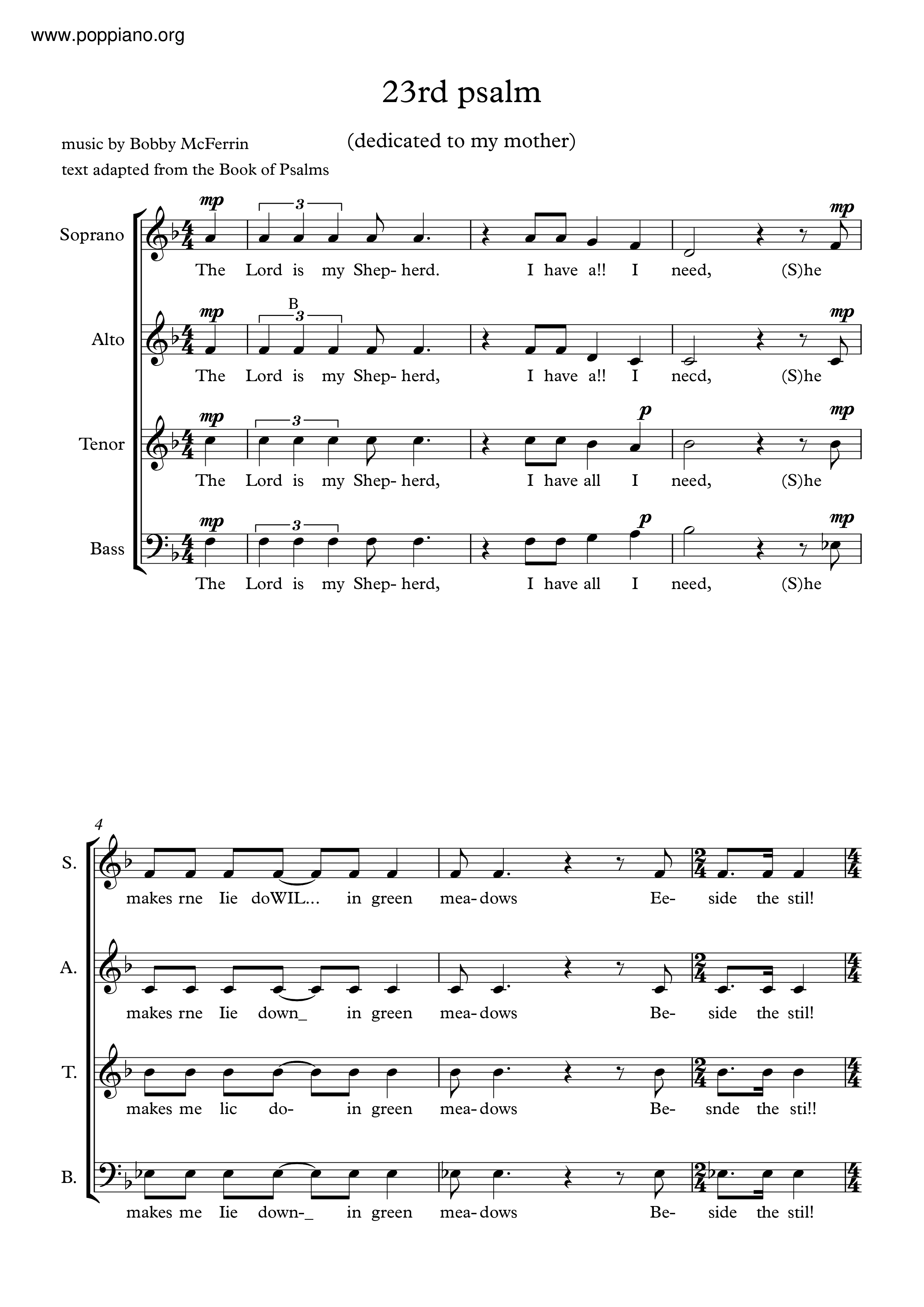 23rd Psalm Score