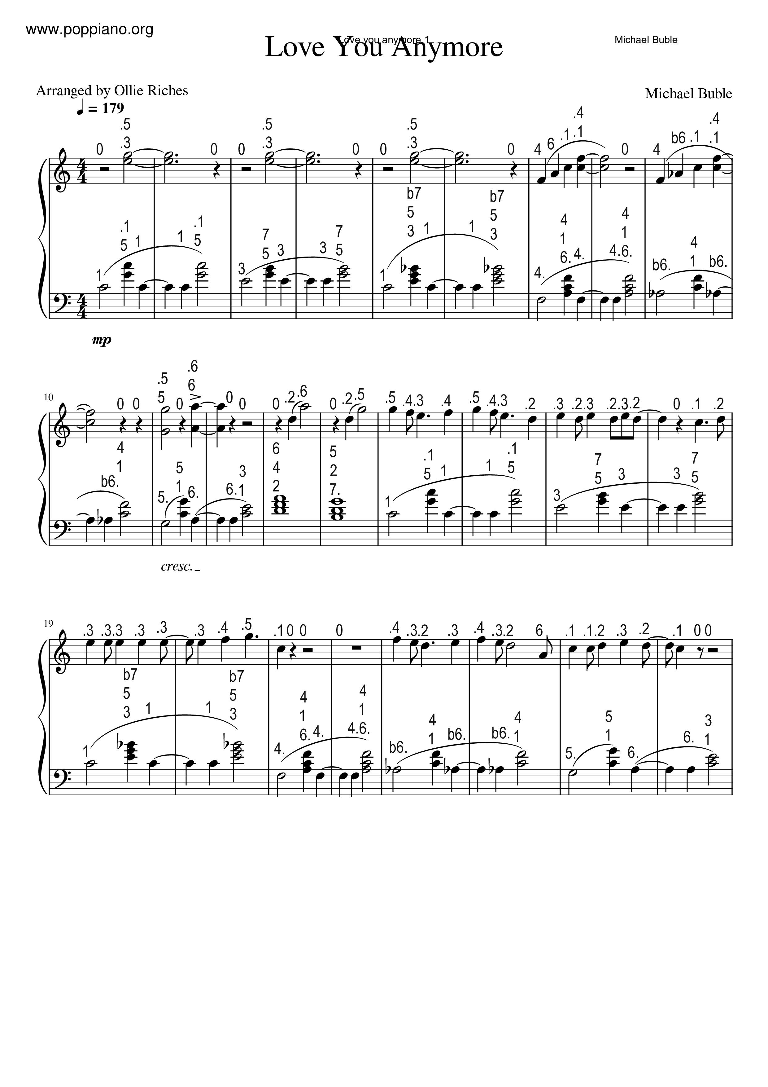 Love You Anymore Score