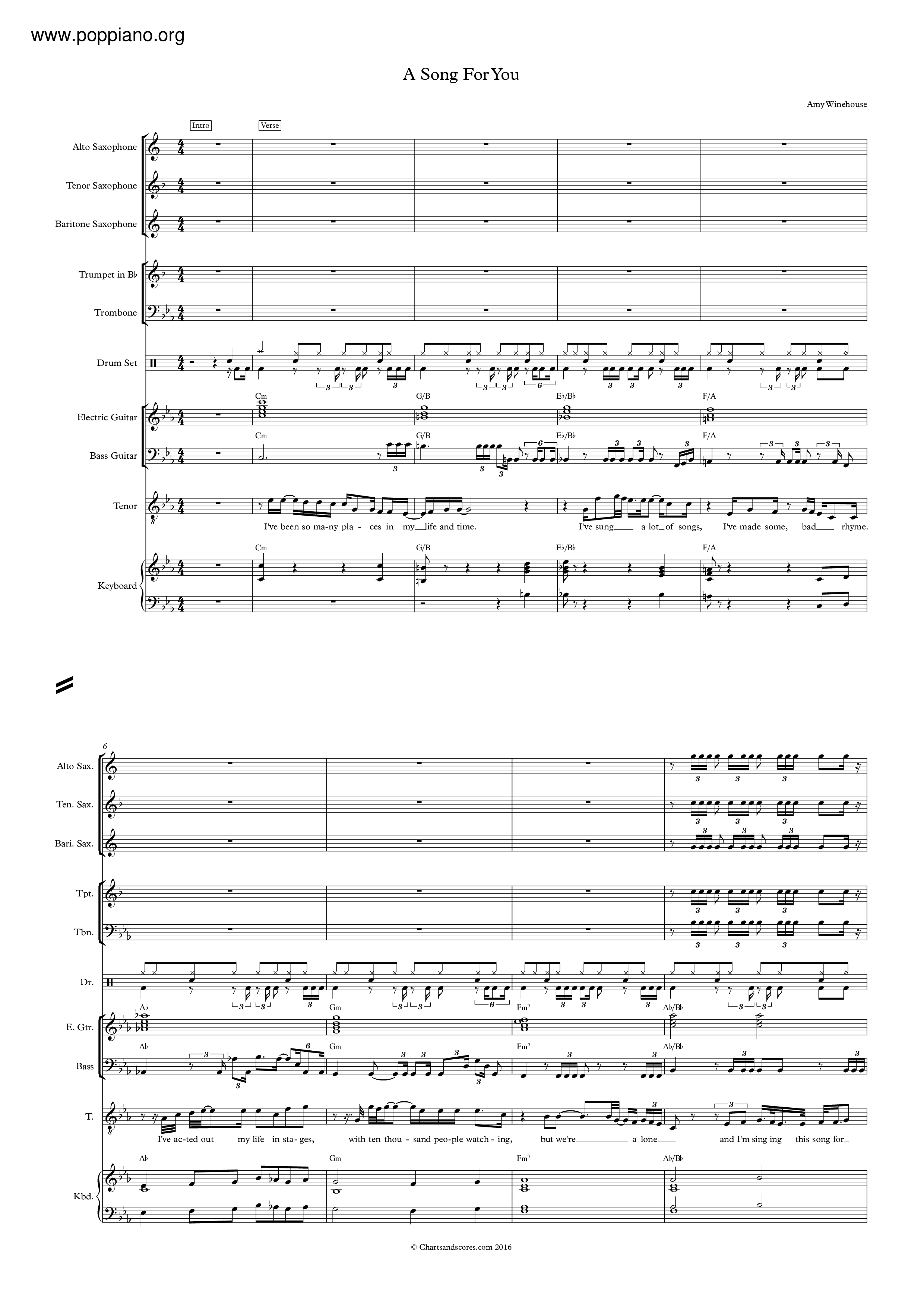 A Song For You Score