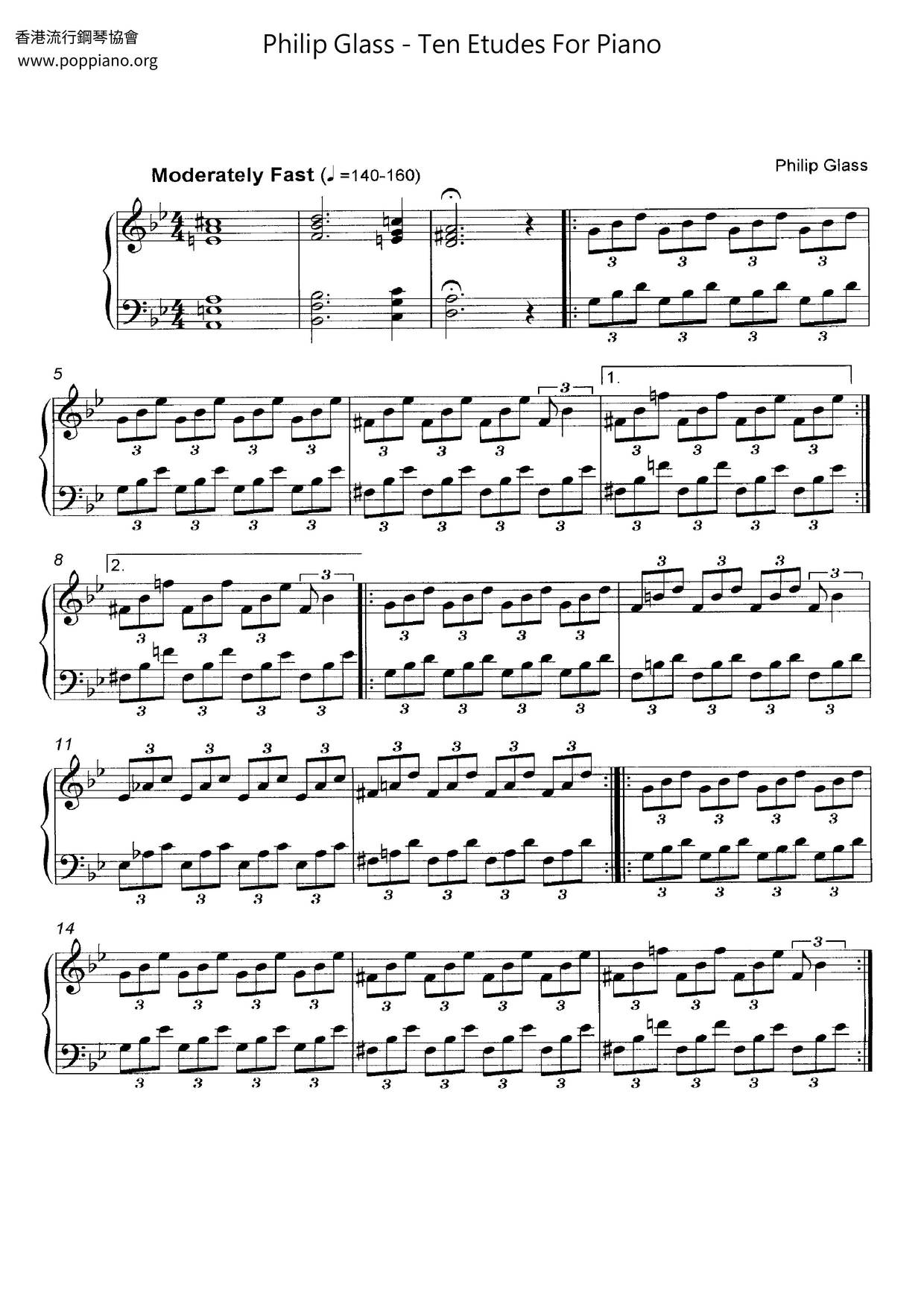 Ten Etudes For Piano Score