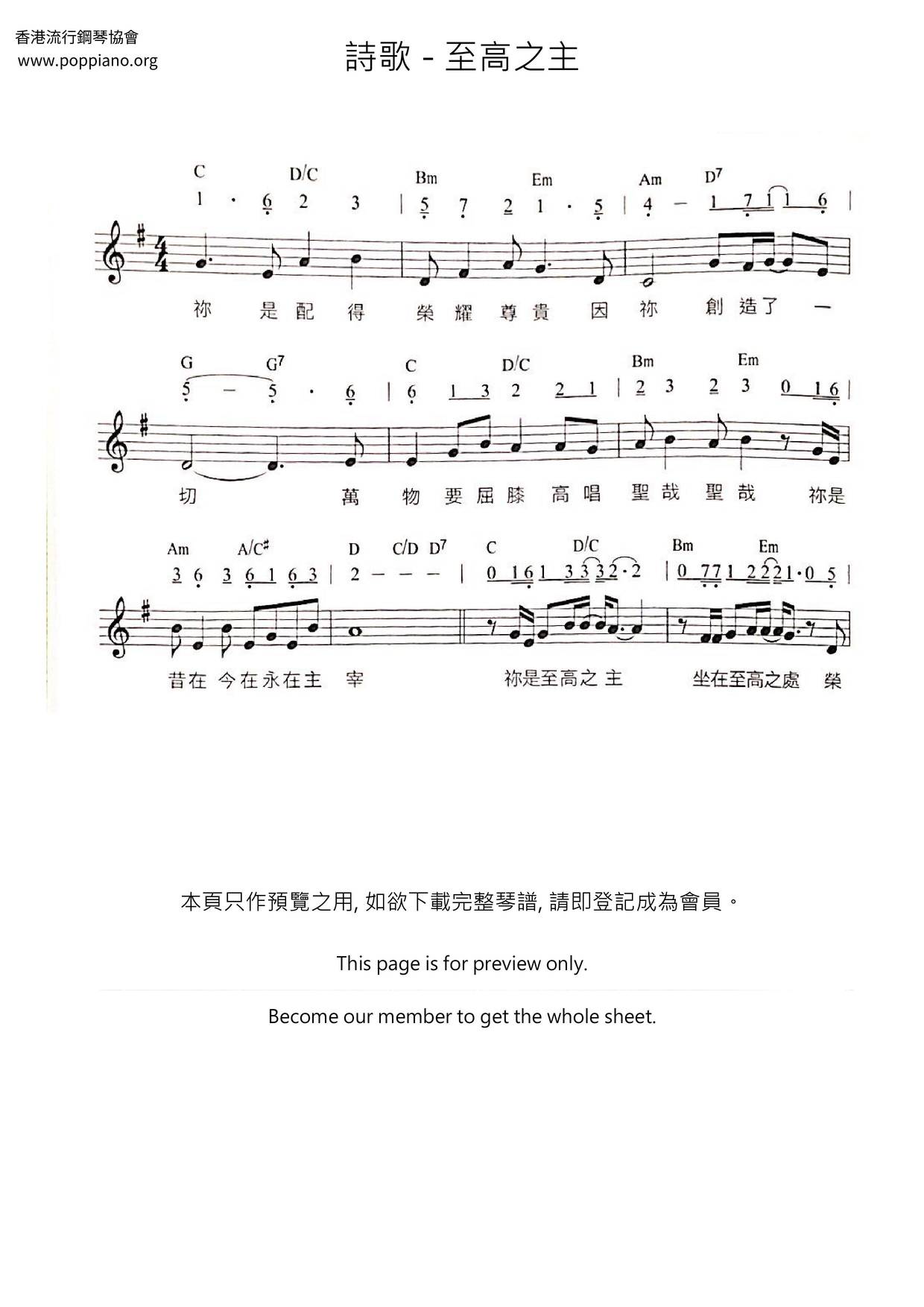 至高之主琴譜