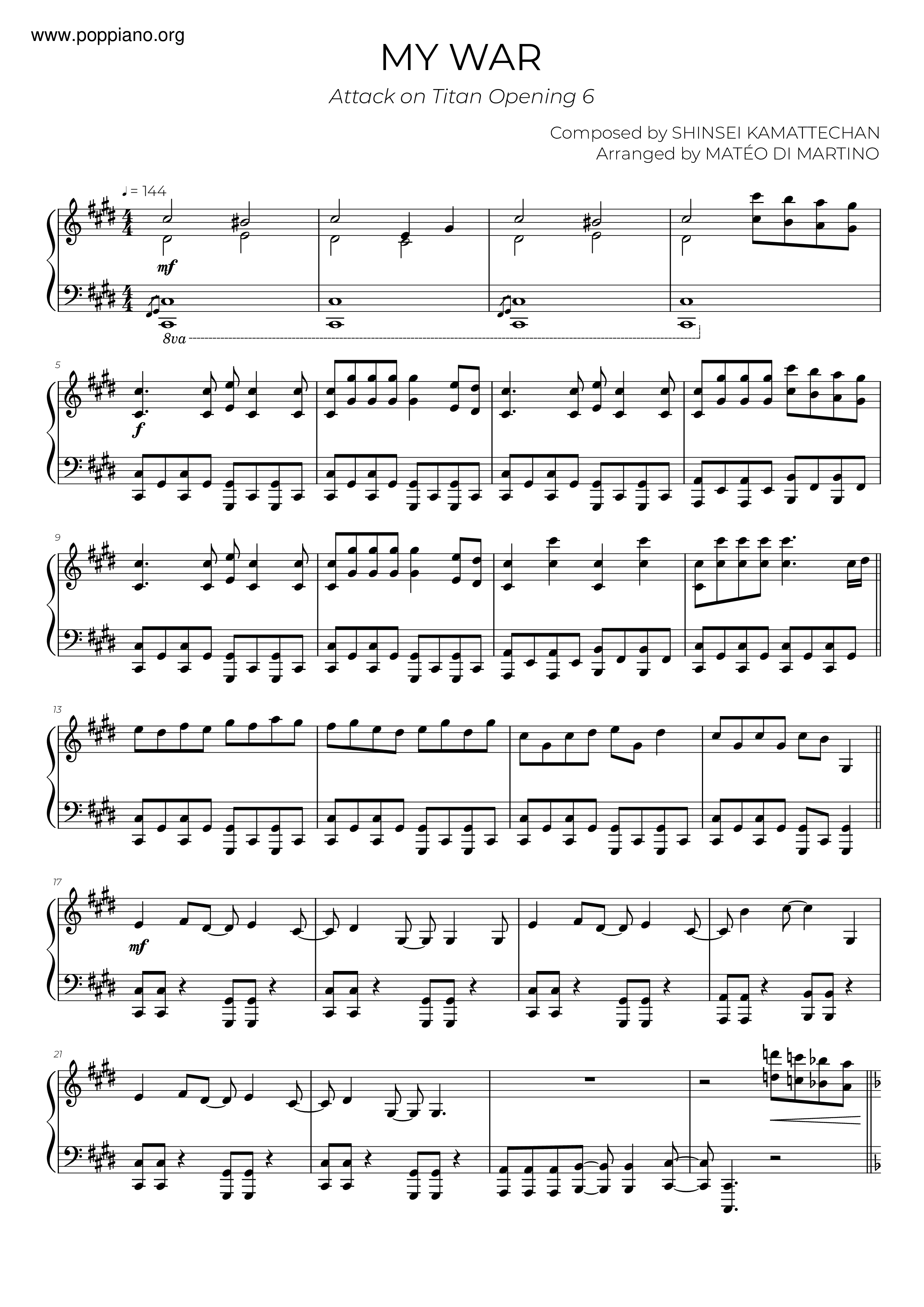 進擊的巨人第四季 - My War琴譜