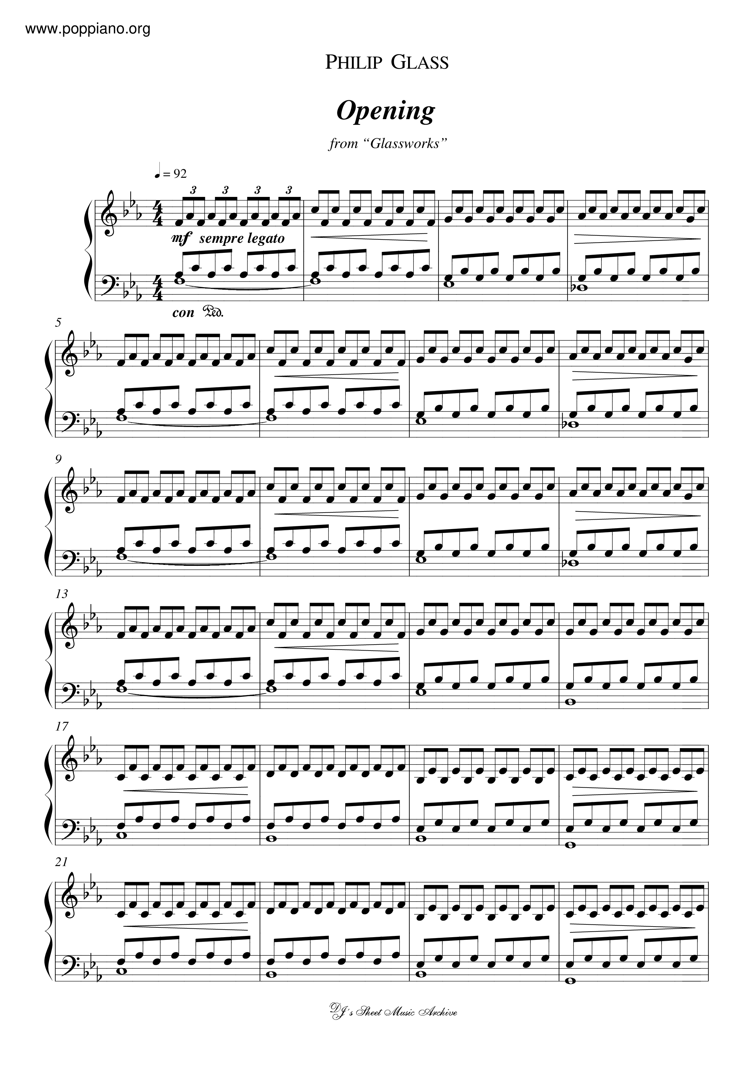 Glassworks: Opening Score