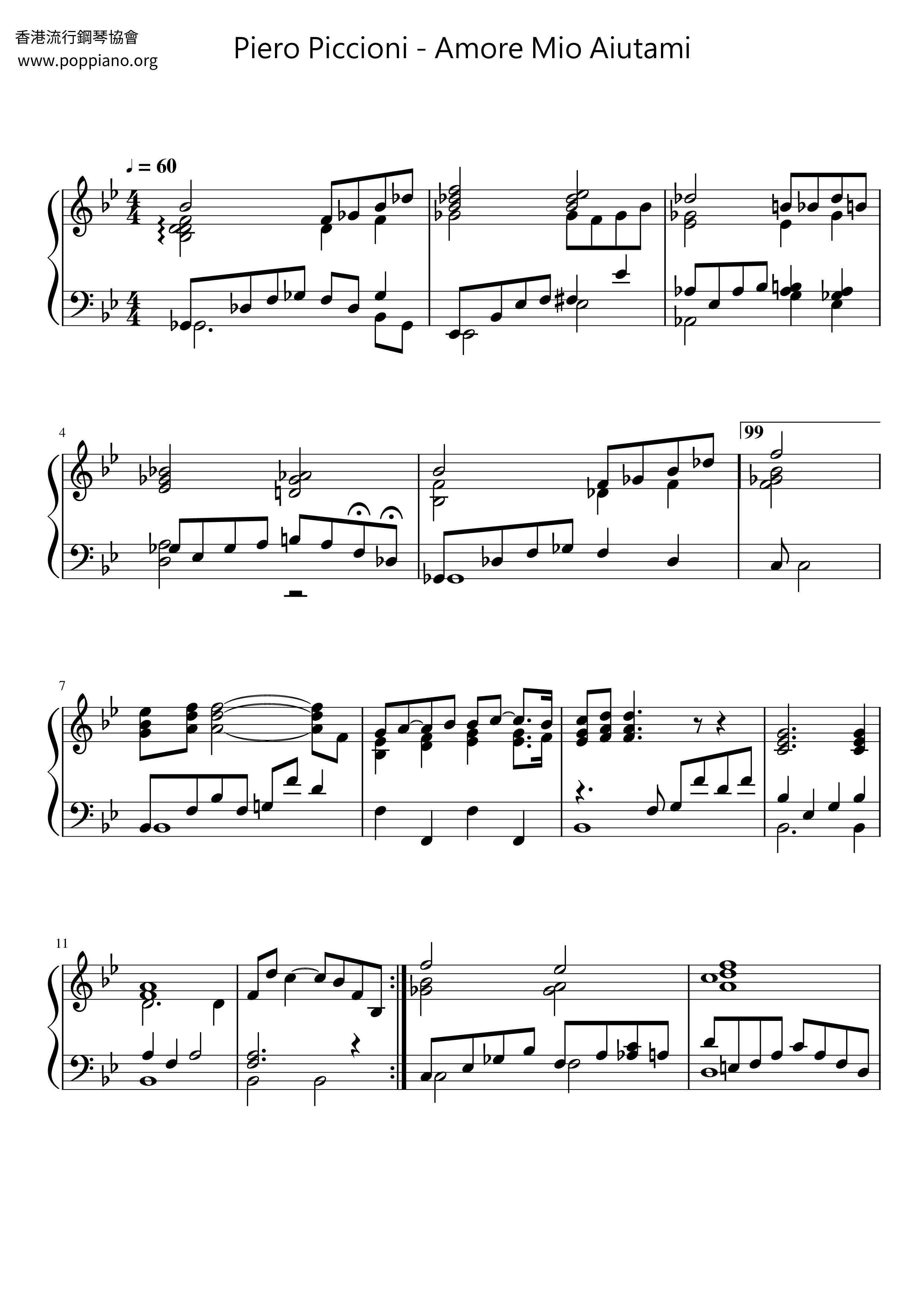 Amore Mio Aiutami Score