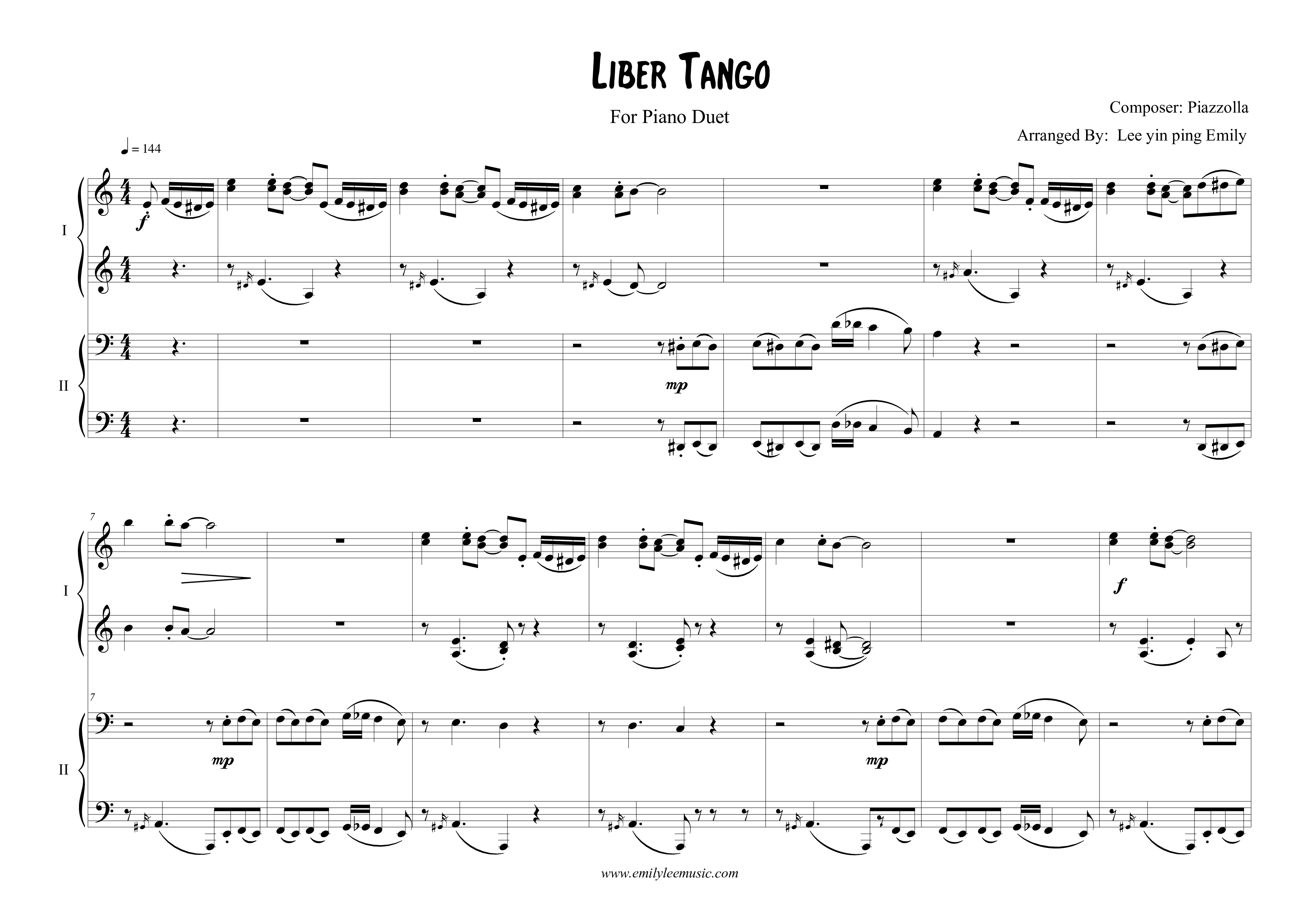 Libertango Score