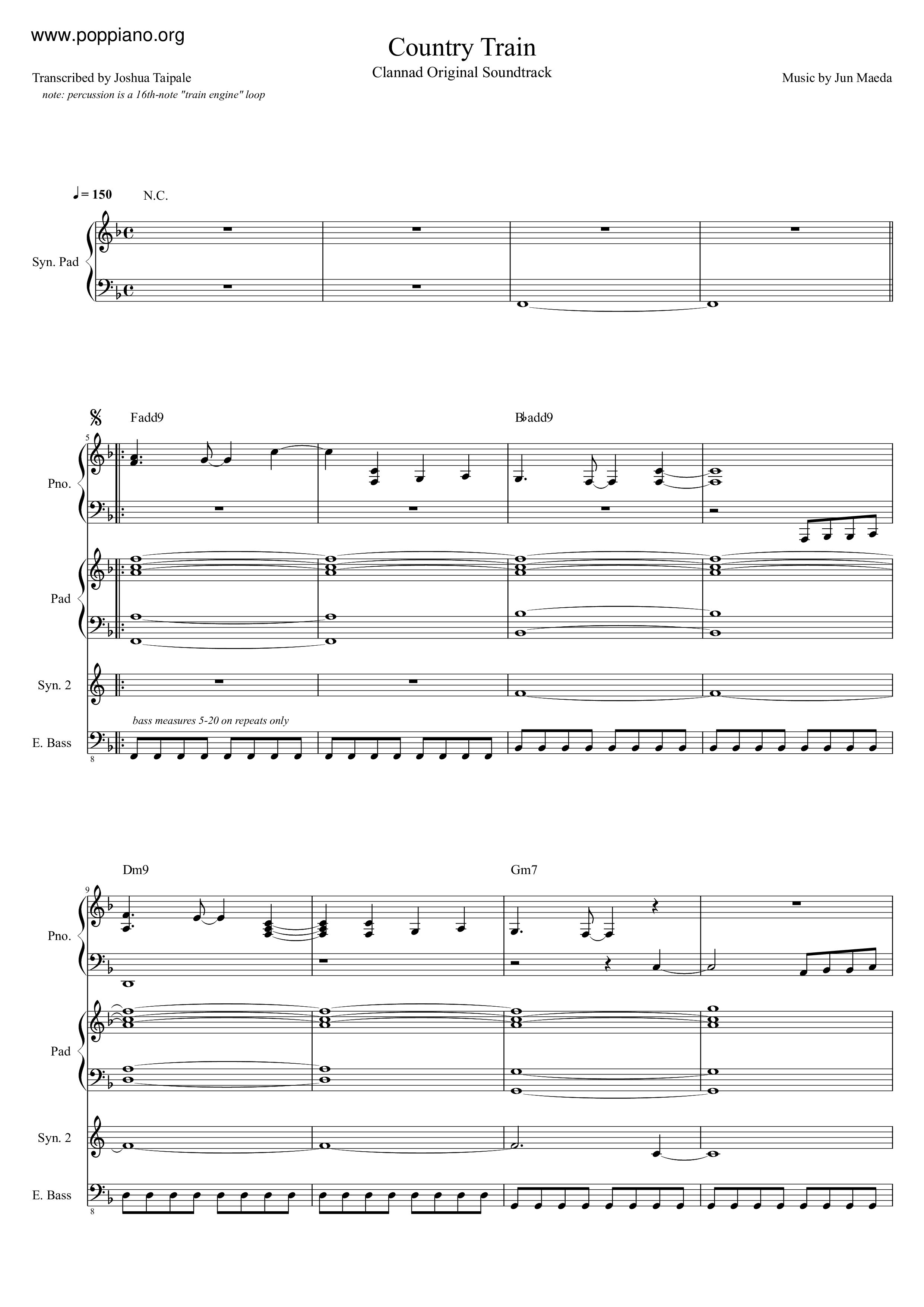 Clannad - Country Trainピアノ譜