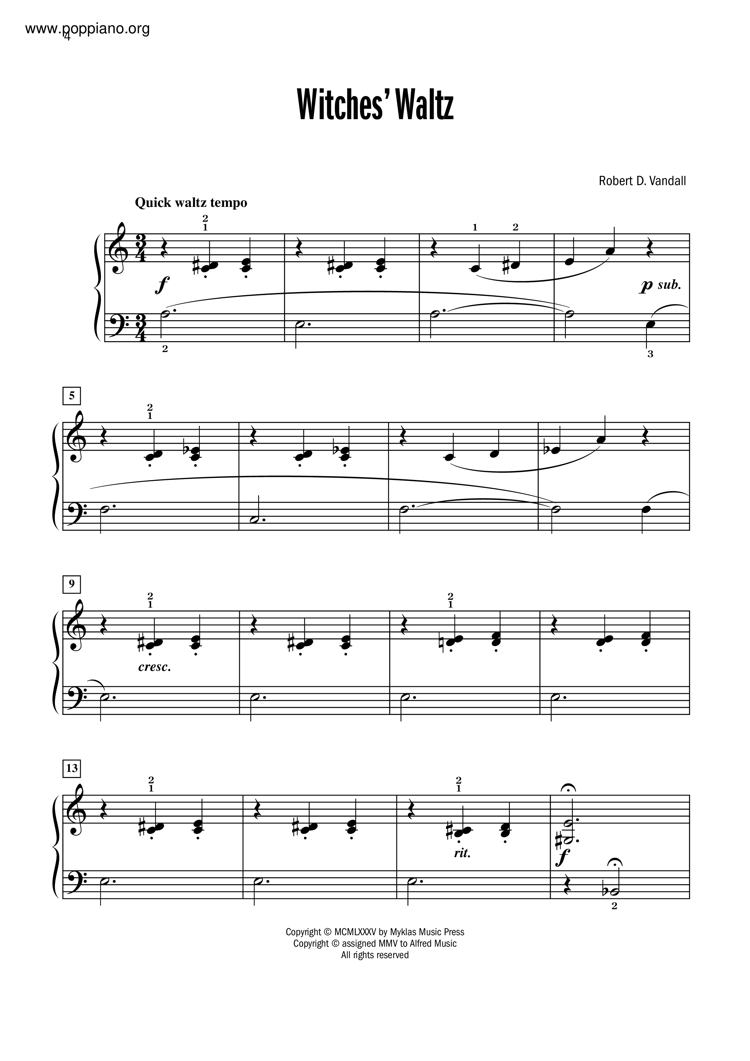 Witches Waltz琴譜