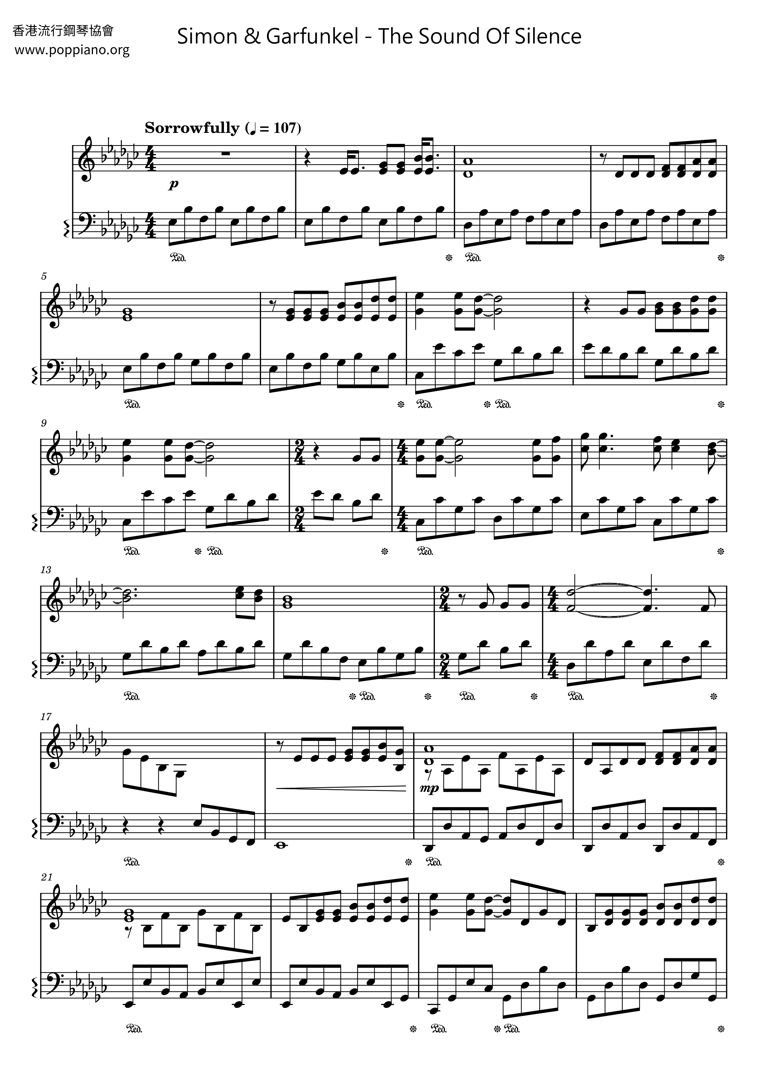 The Sound Of Silence Score