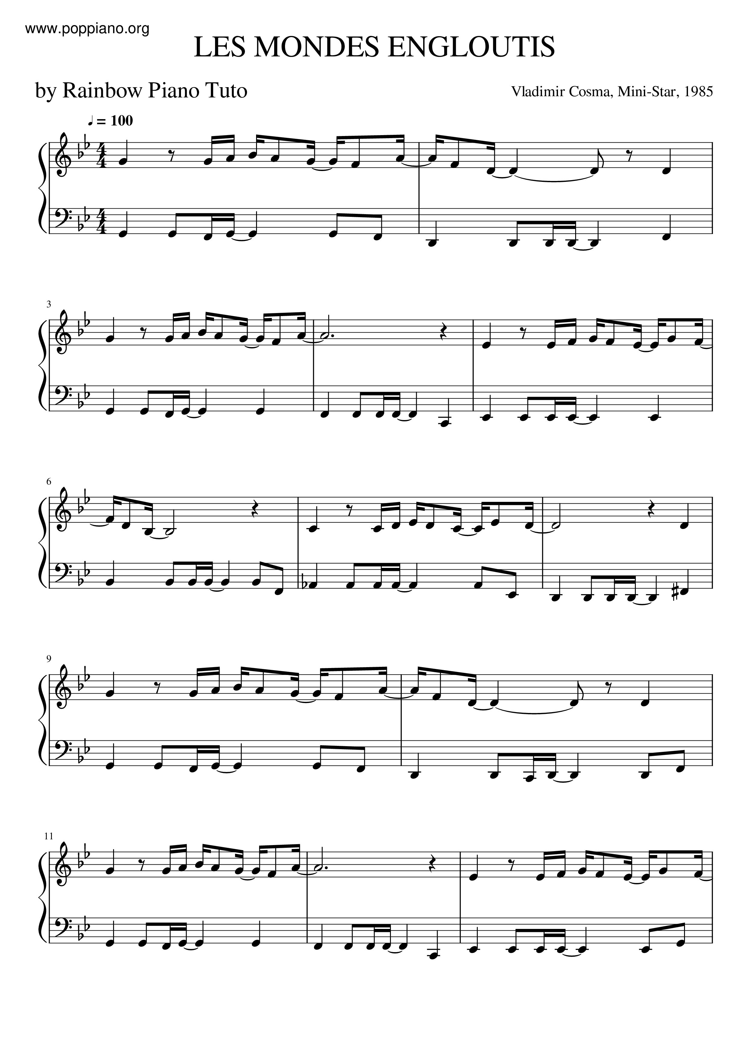Les Mondes Engloutis Score