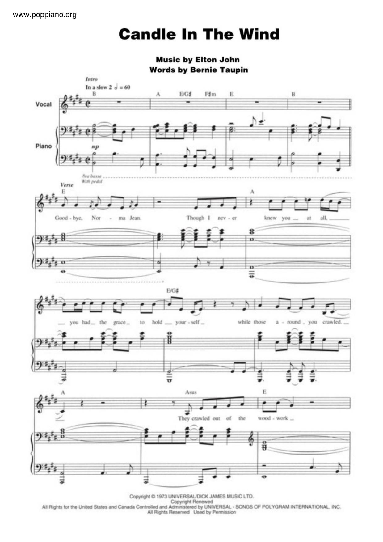Candle In The Wind Score