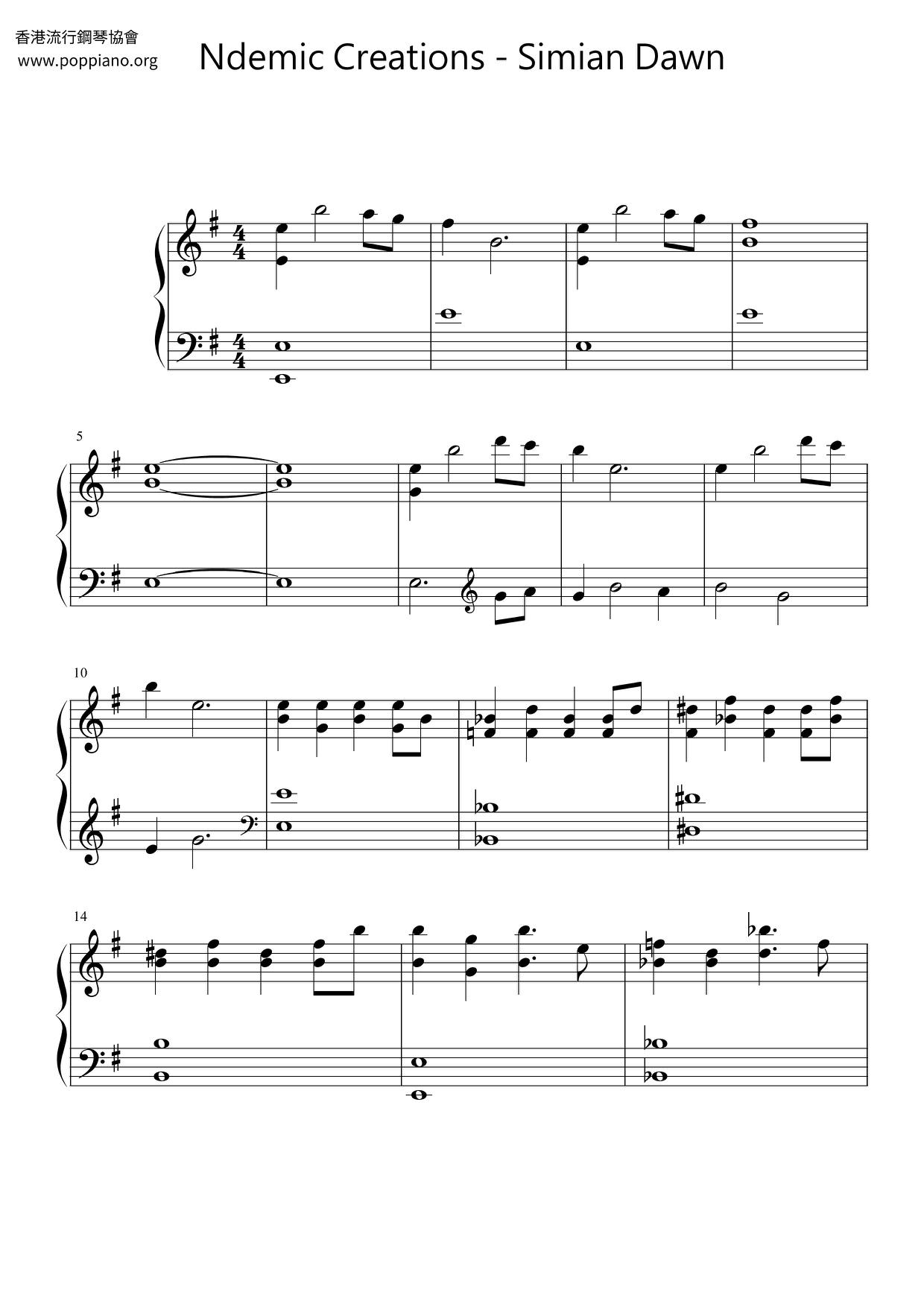 Simian Dawn Score