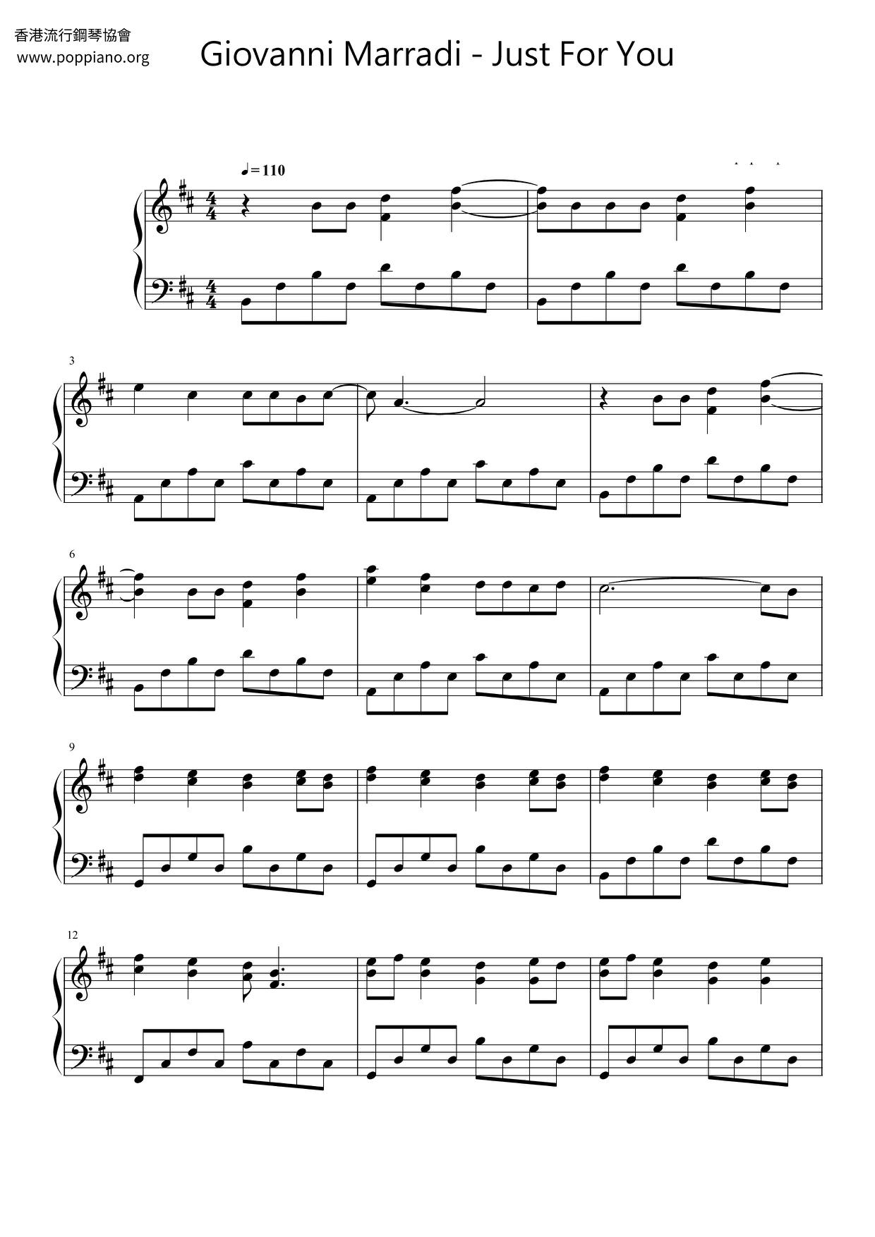 Just For You Score