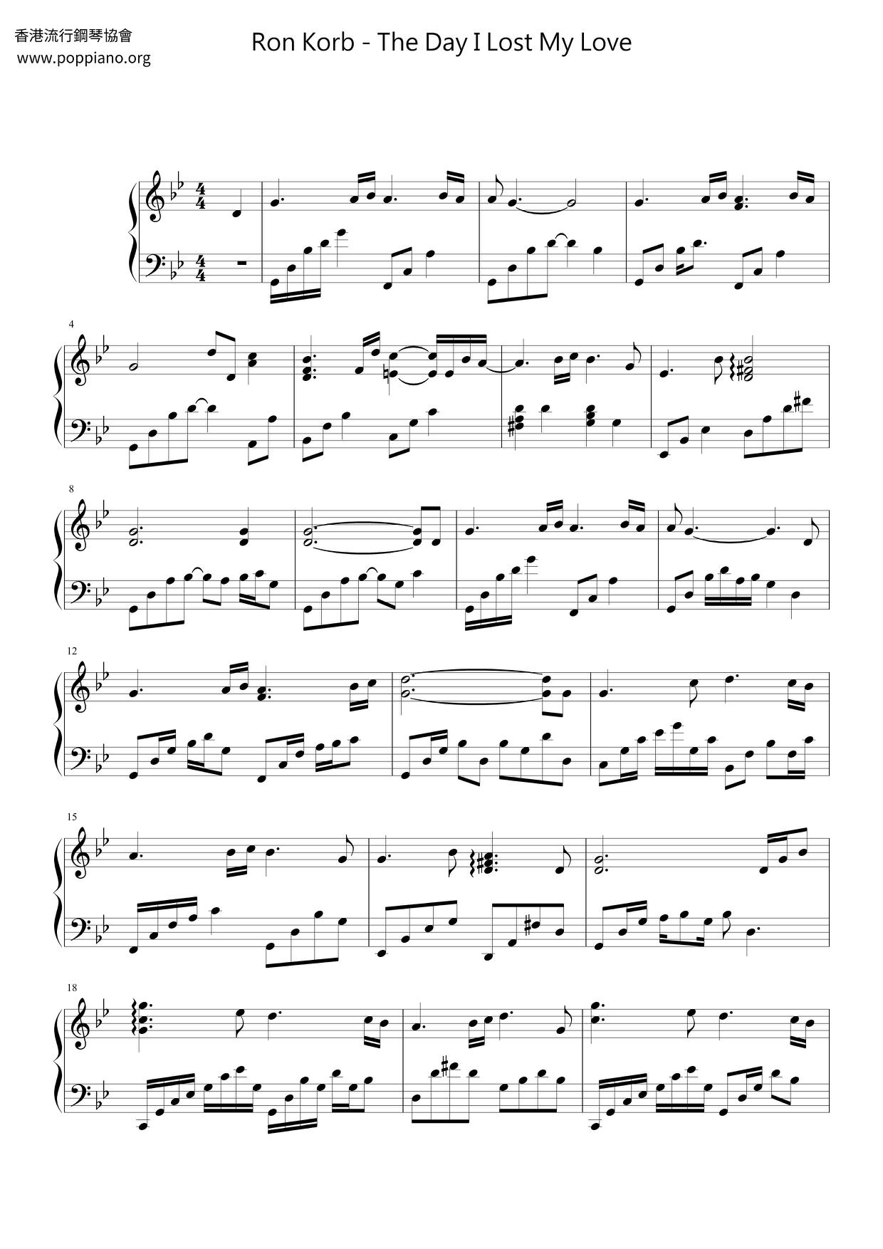 The Day I Lost My Love Score