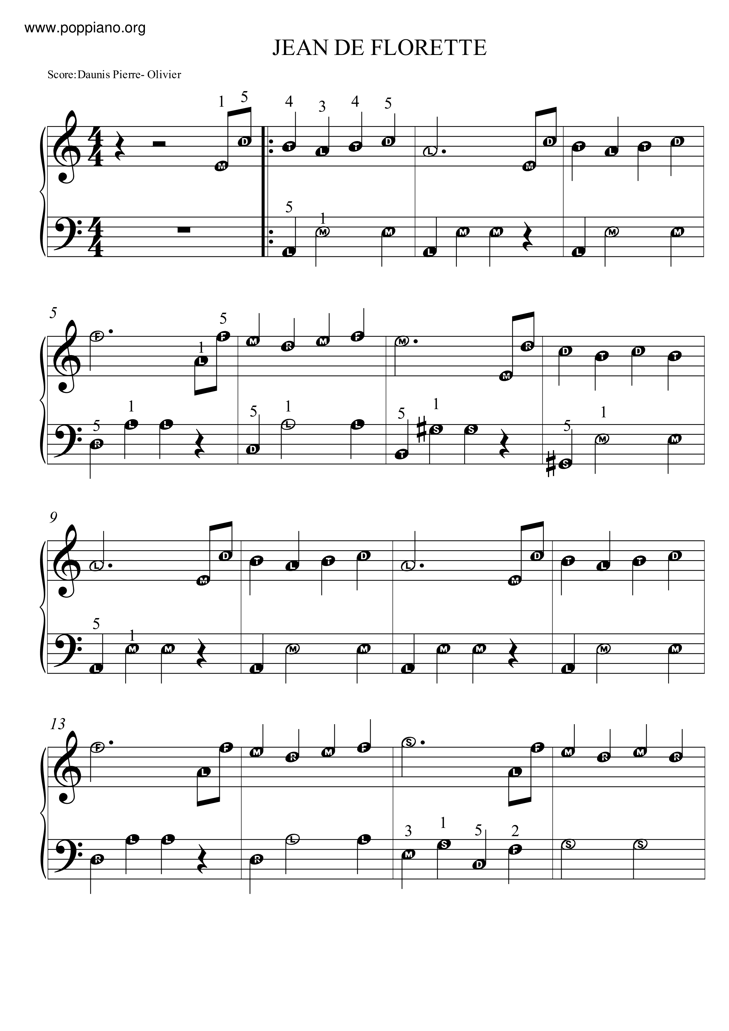 Jean De Florette Score