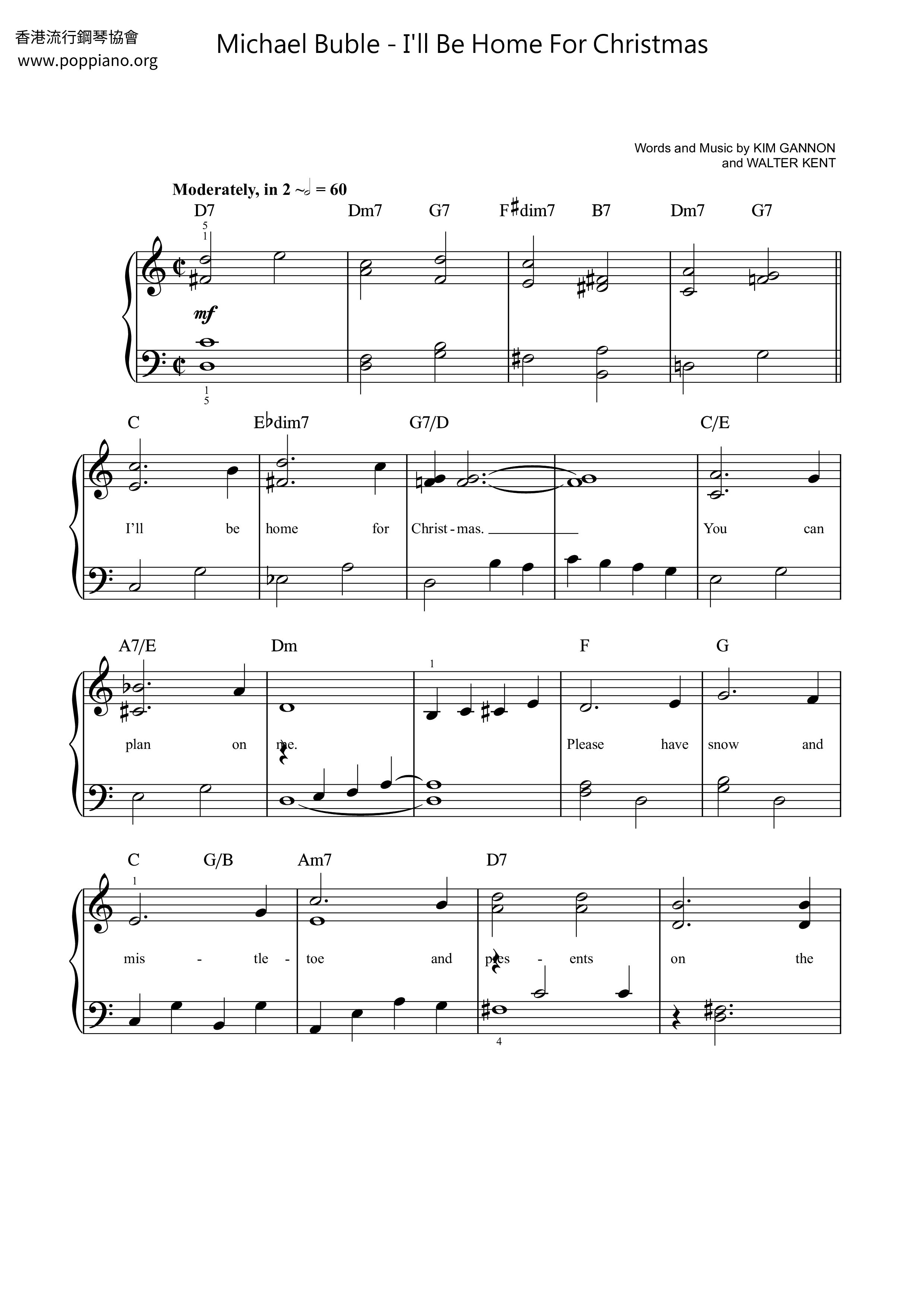 Michael Buble-I ll Be Home For Christmas Sheet Music pdf