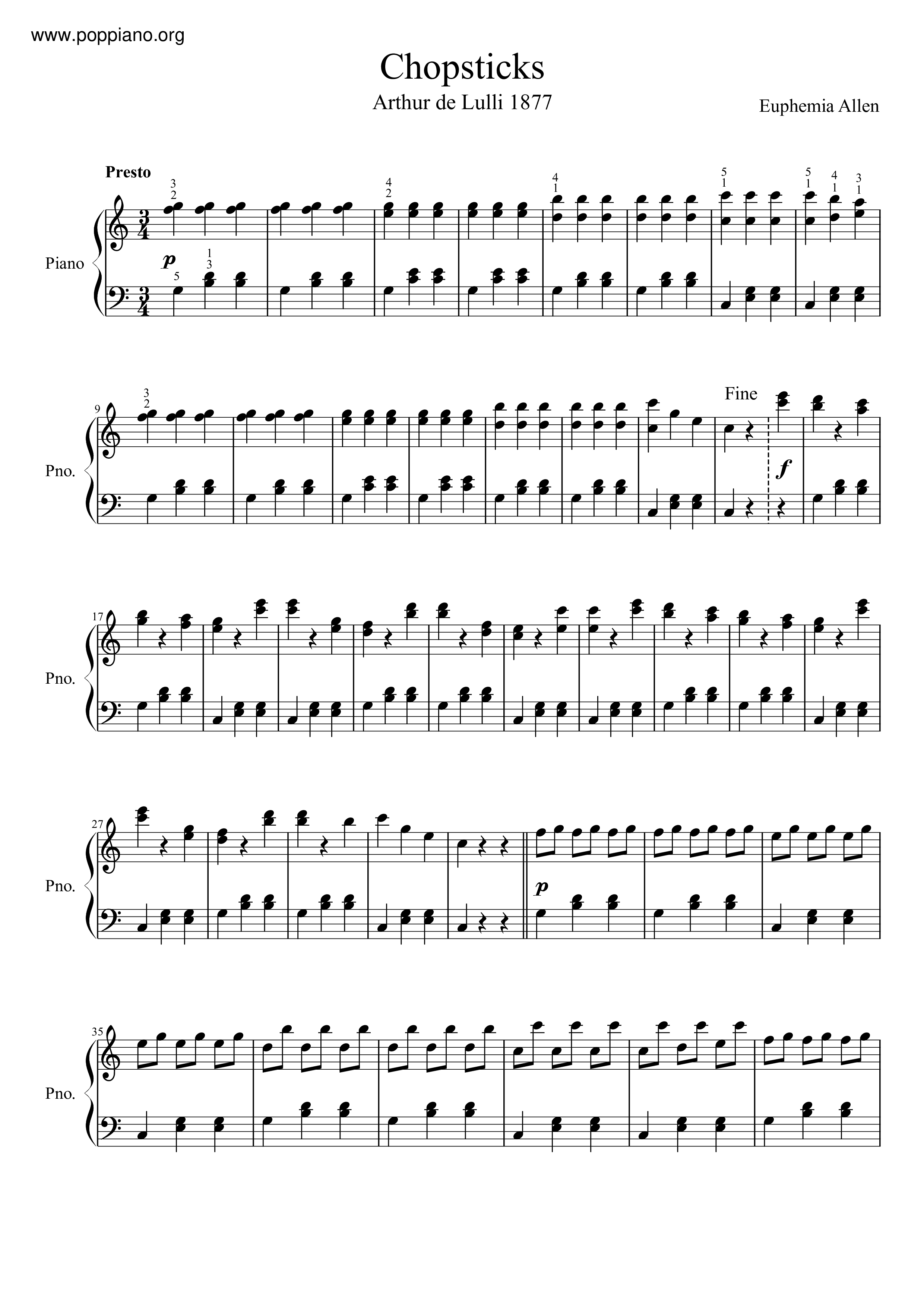 ☆Euphemia Allan - The Celebrated Chop Waltz (Chopsticks