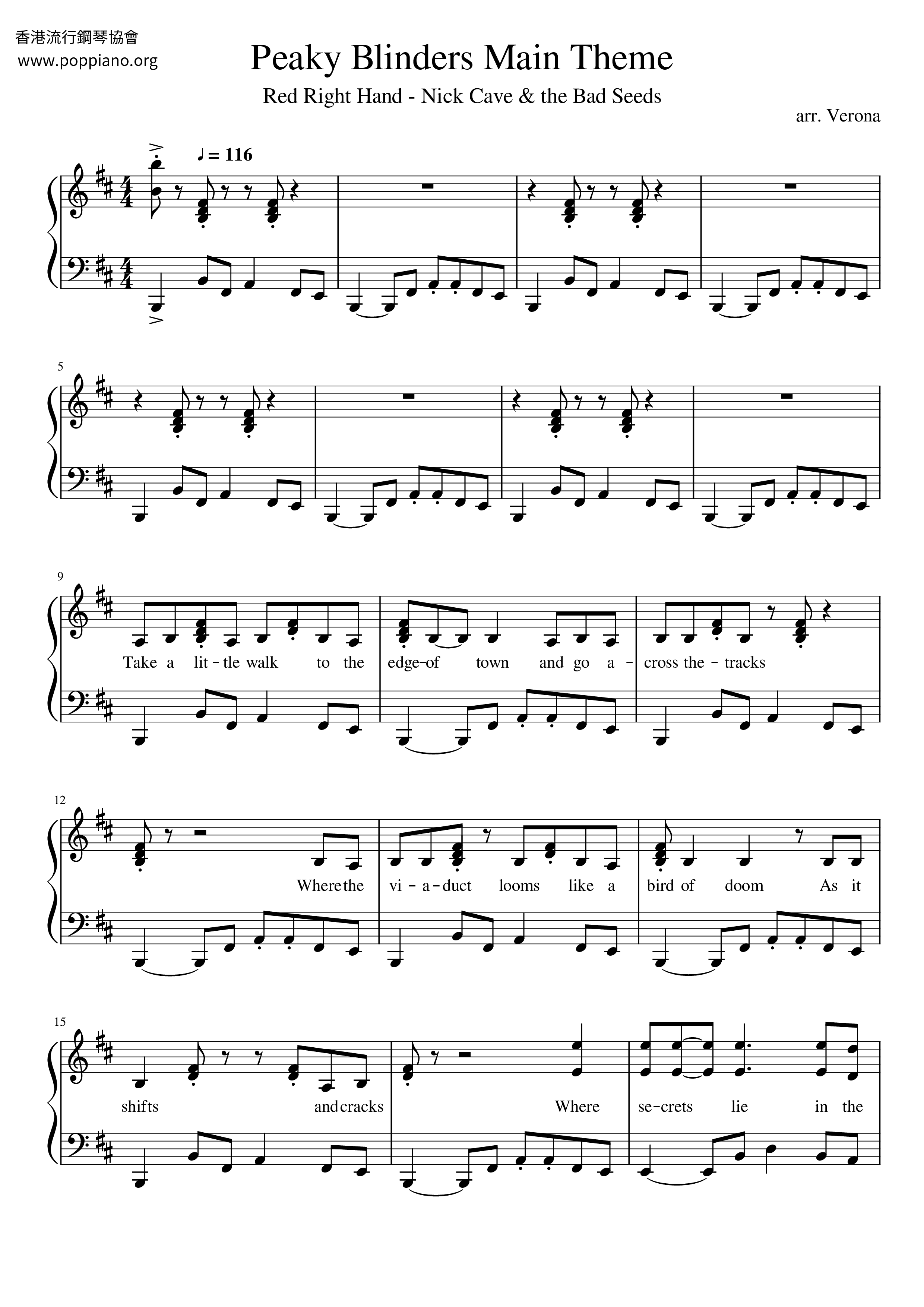 Peaky Blinders - Red Right Hand Score