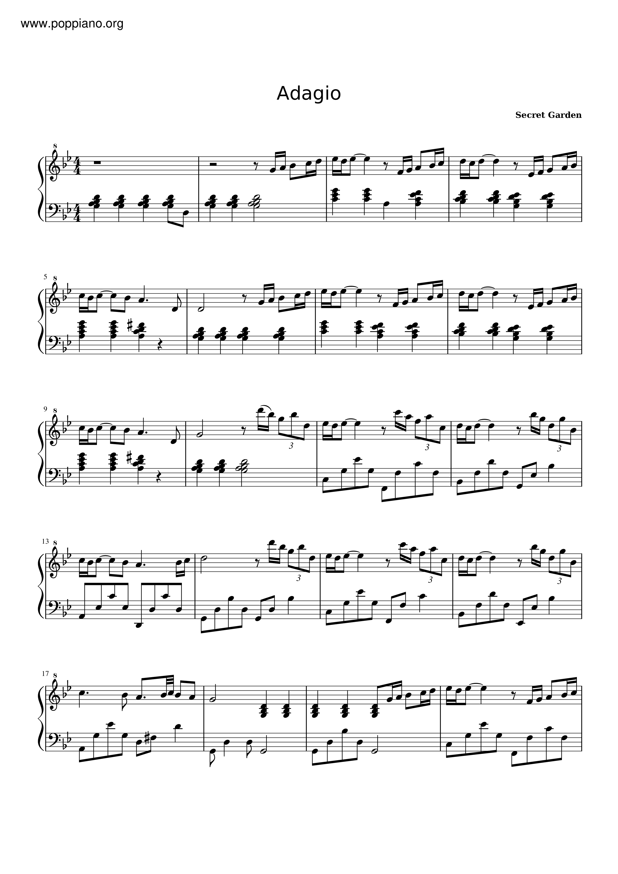 Adagio琴譜