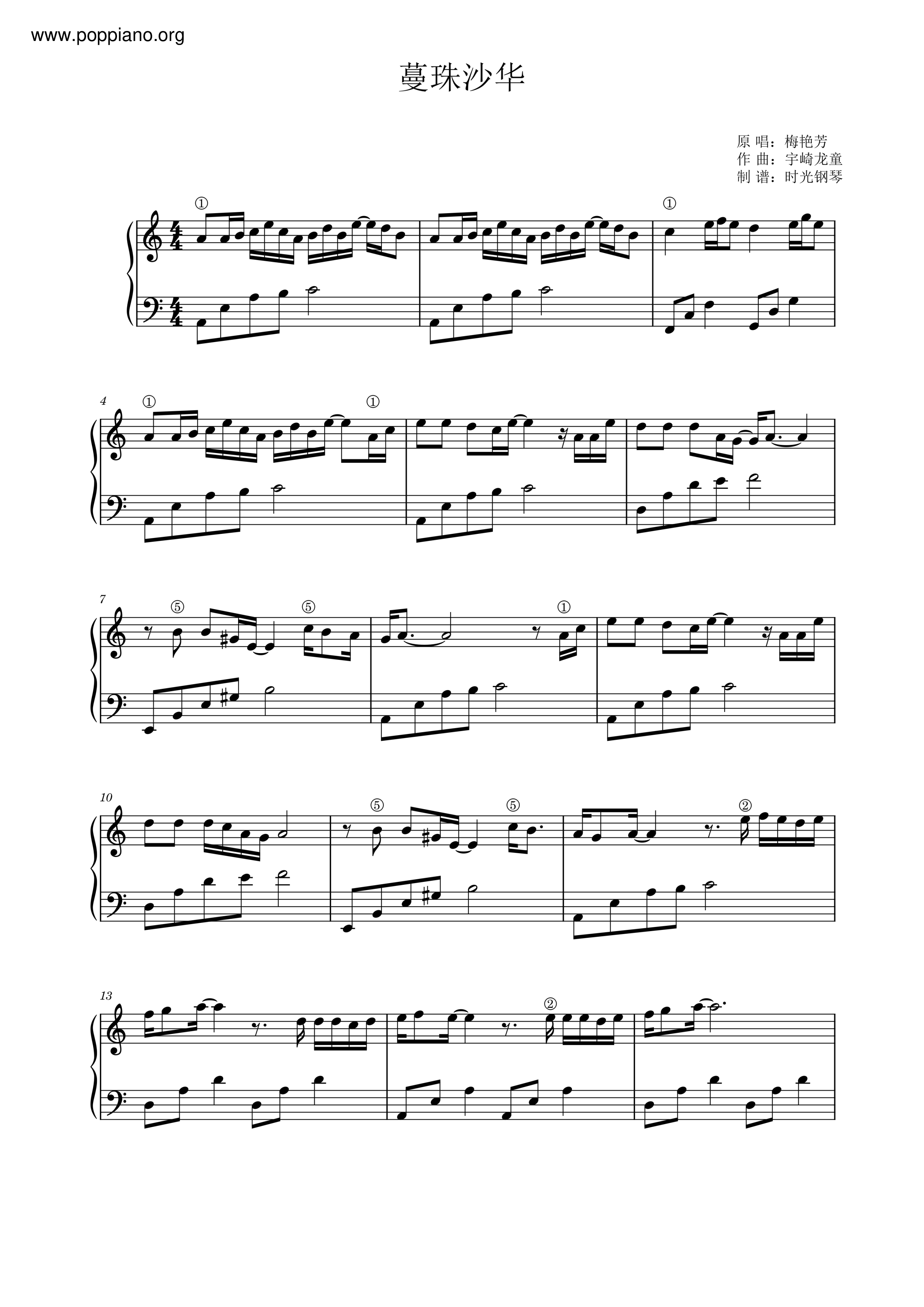 Manzhu Shahua Score