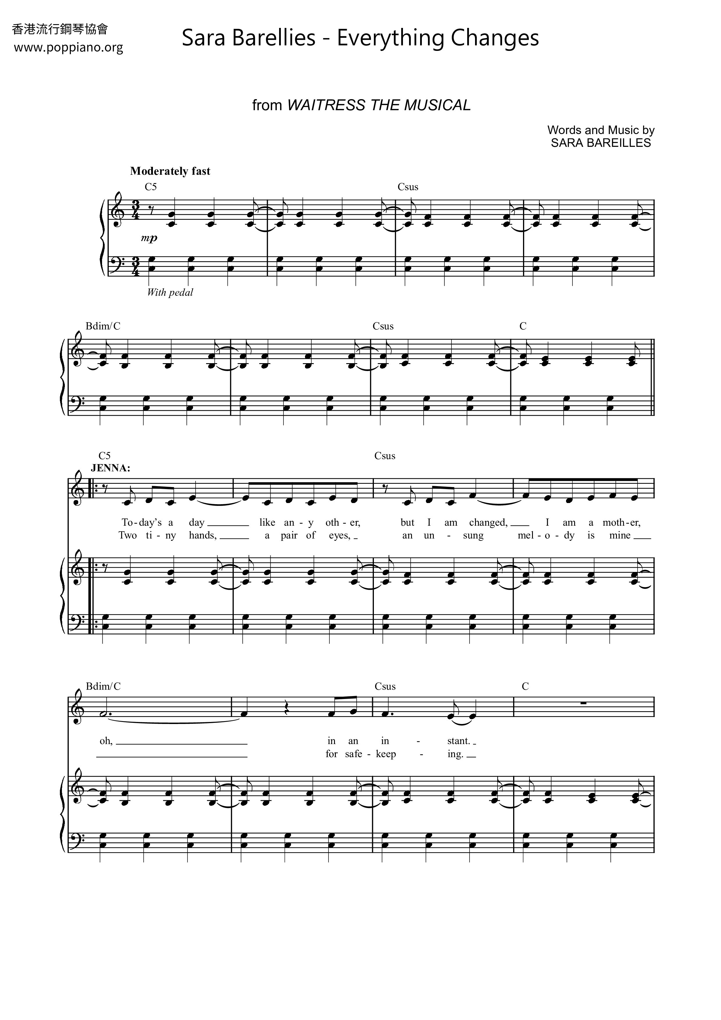 Everything Changes Score